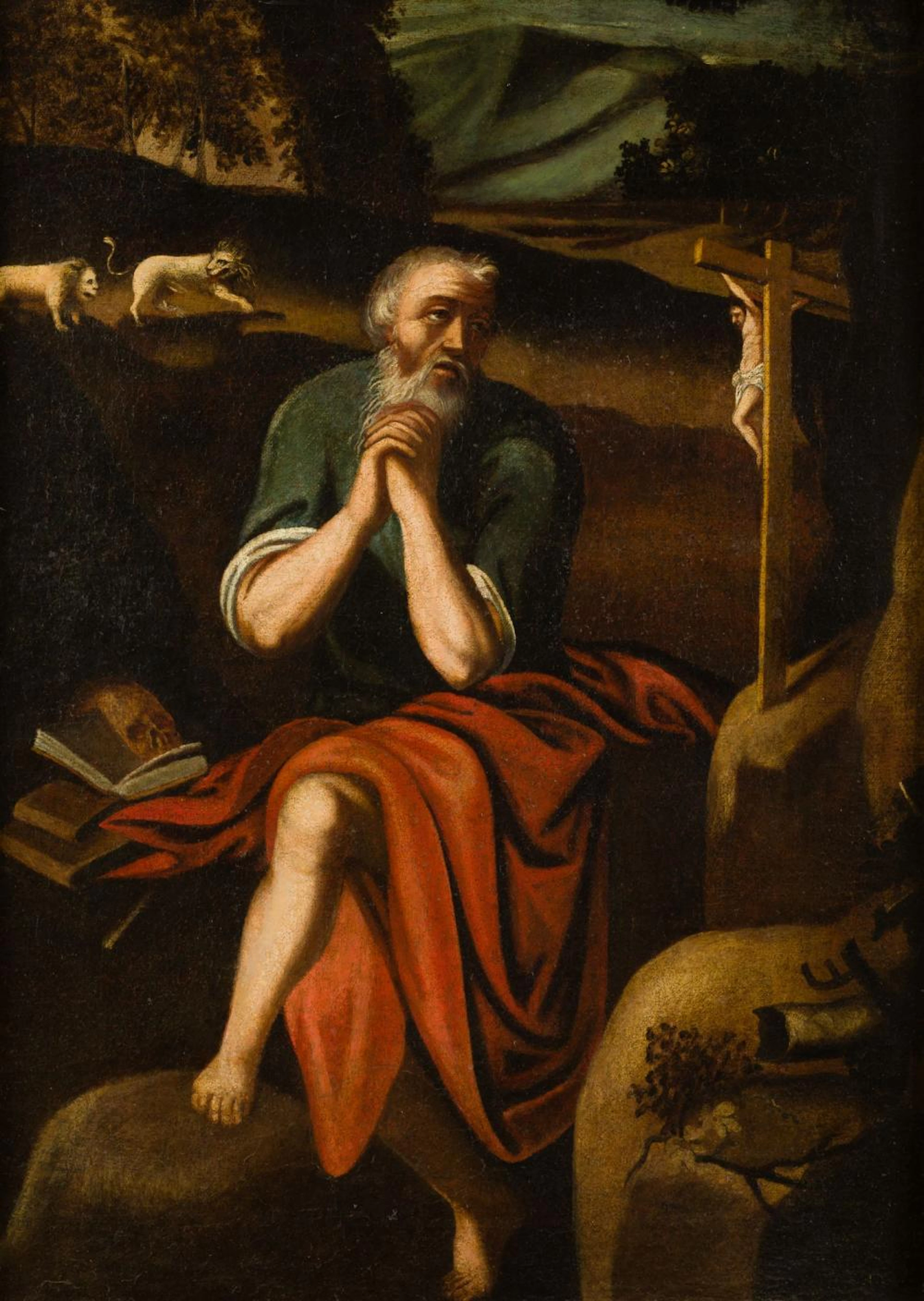 SPANISH SCHOOL (17th century ) "Penitent Saint Jerome"