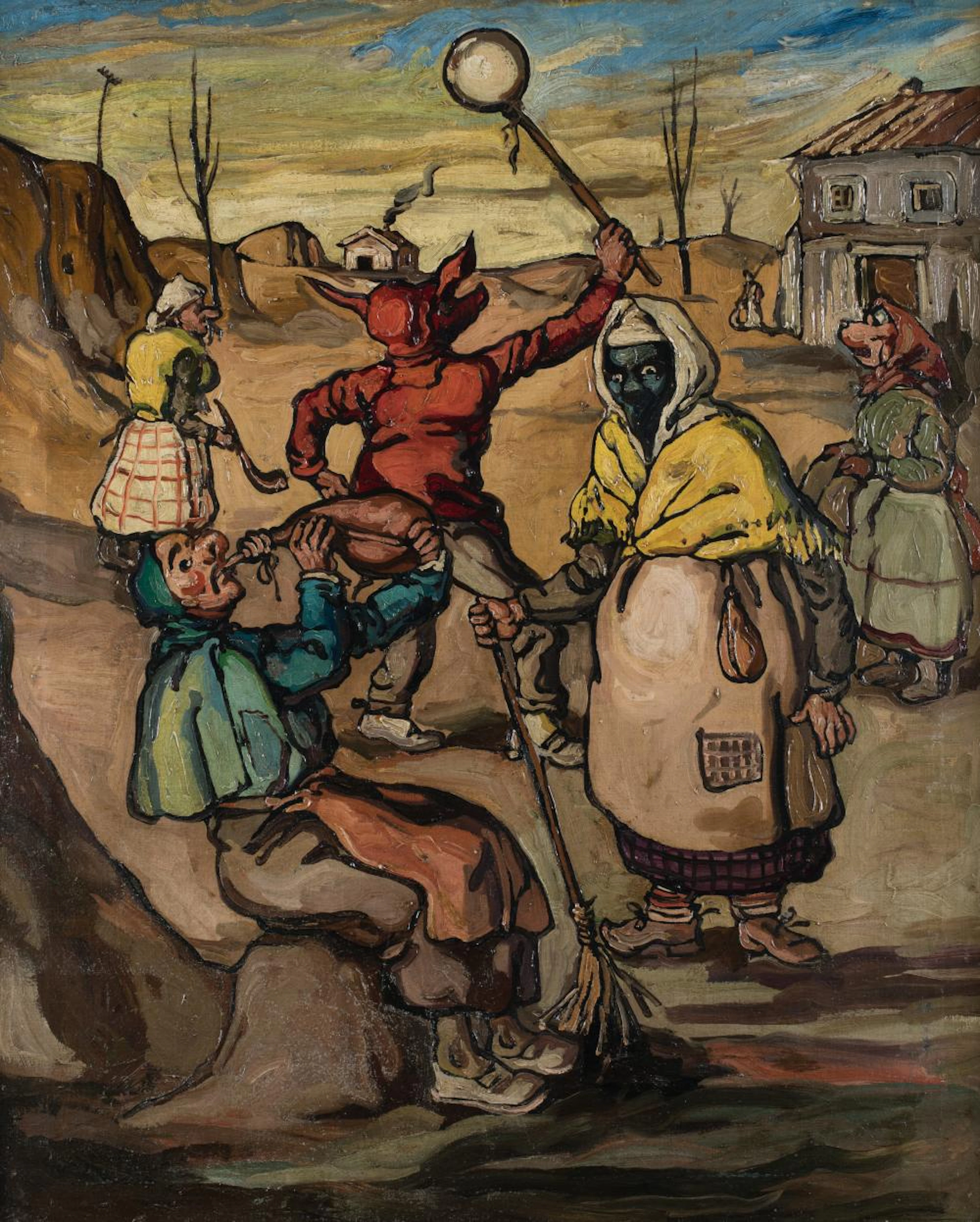 SPANISH SCHOOL (1st Half of the 20th century) "Masks"