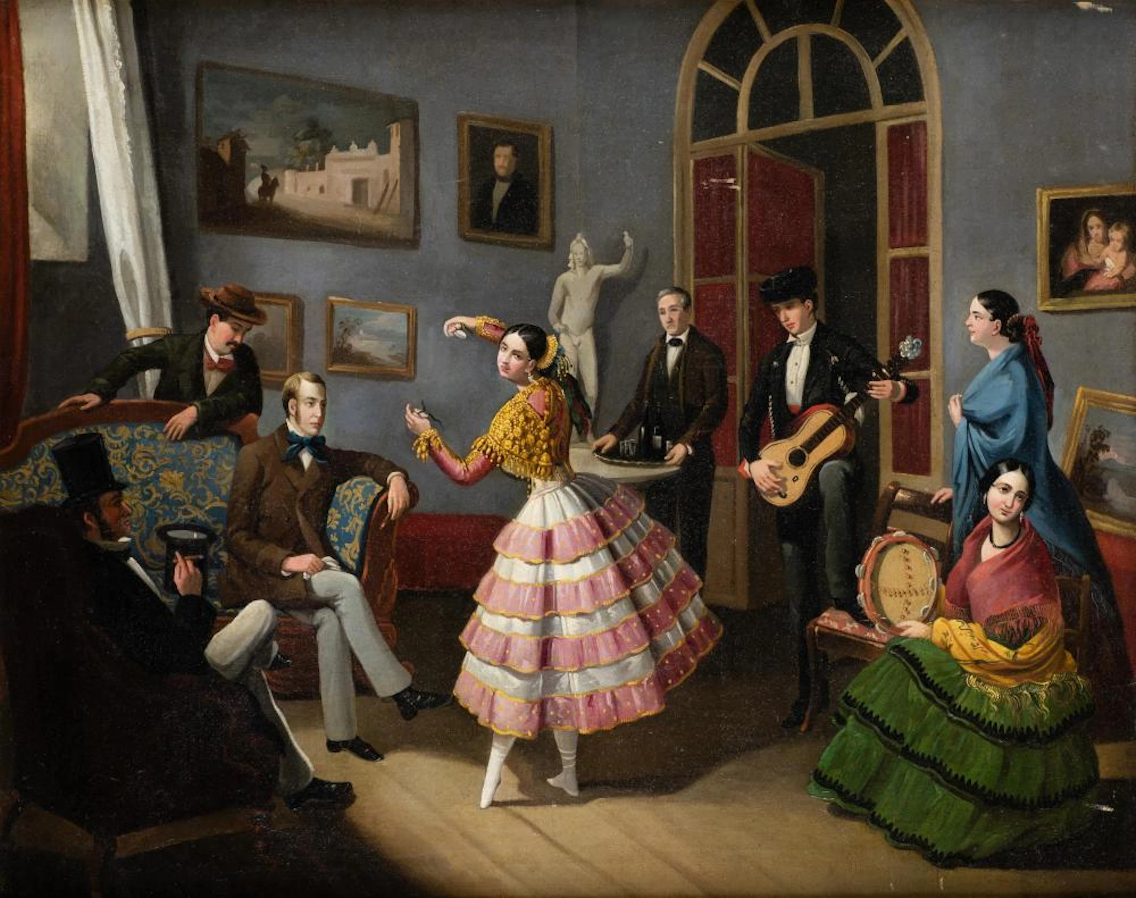 ATTRIBUTED TO MANUEL CABRAL BEJARANO Seville (1827) / (1891) "Dance in the hall"