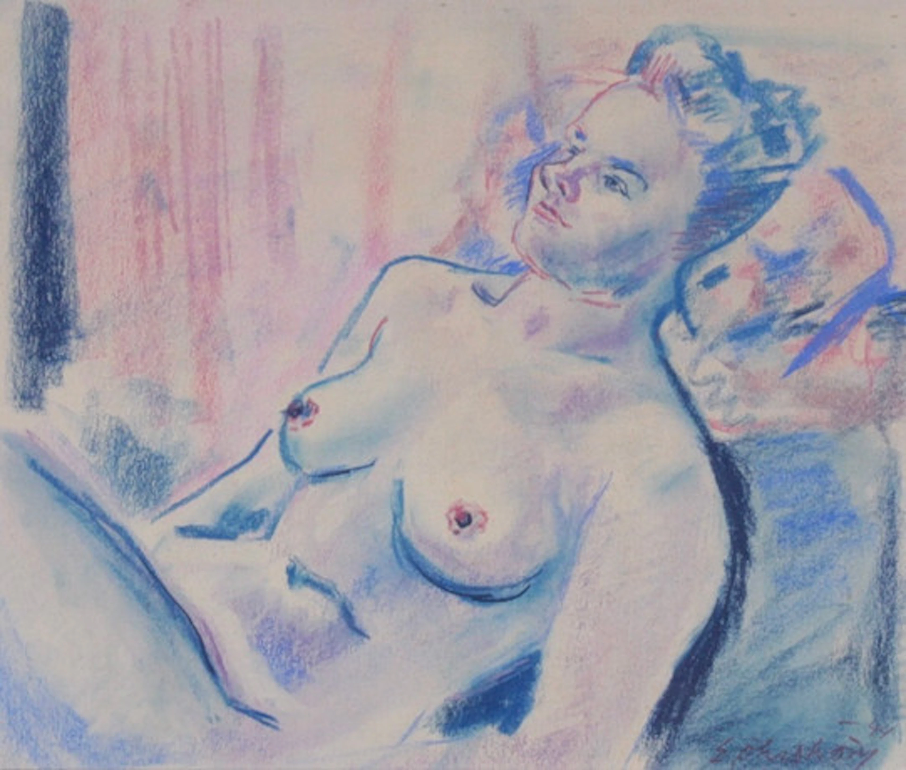 EDVIN ÖHRSTRÖM. Pastell.