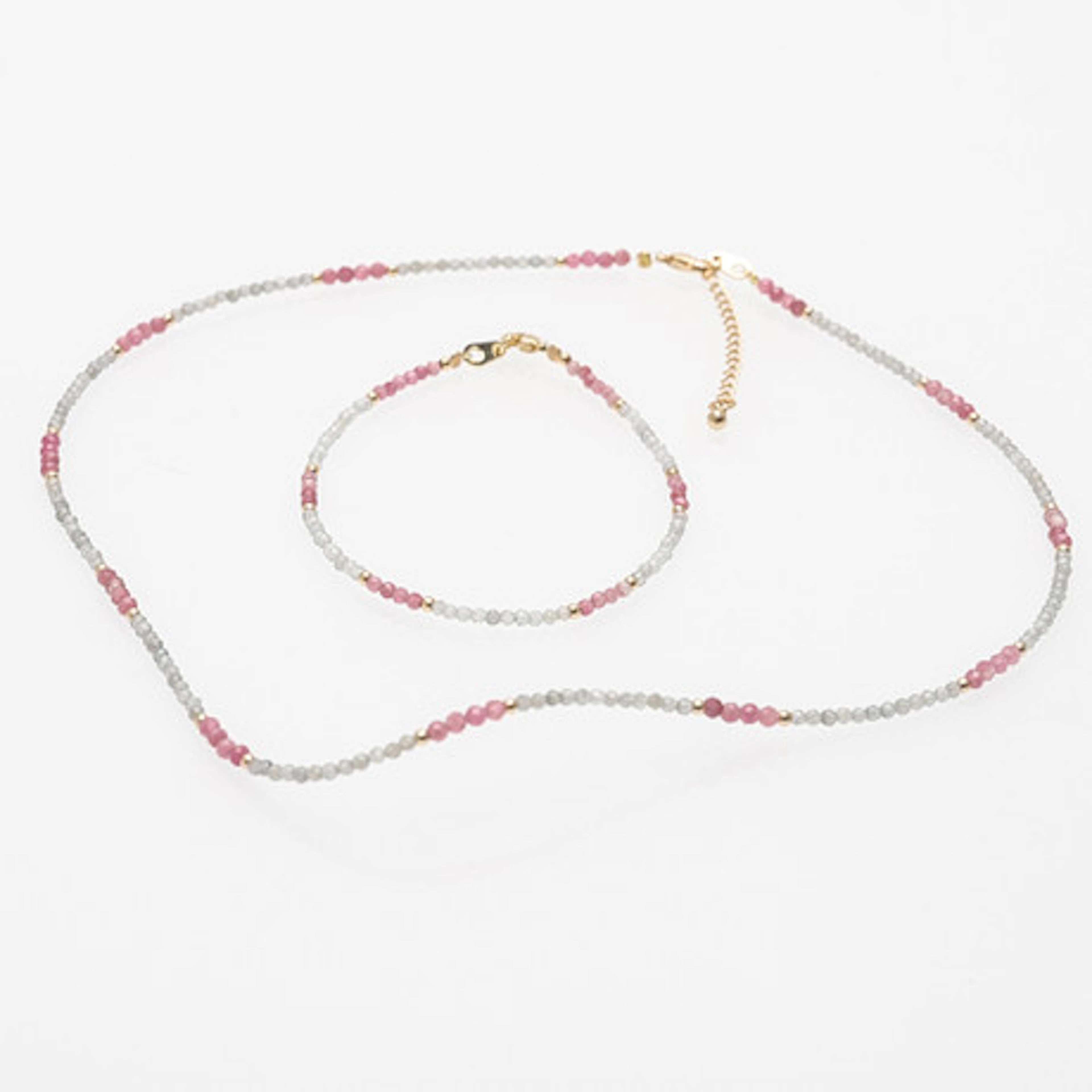 HALSBAND OCH ARMBAND 2 DELAR MED ROSA TURM…