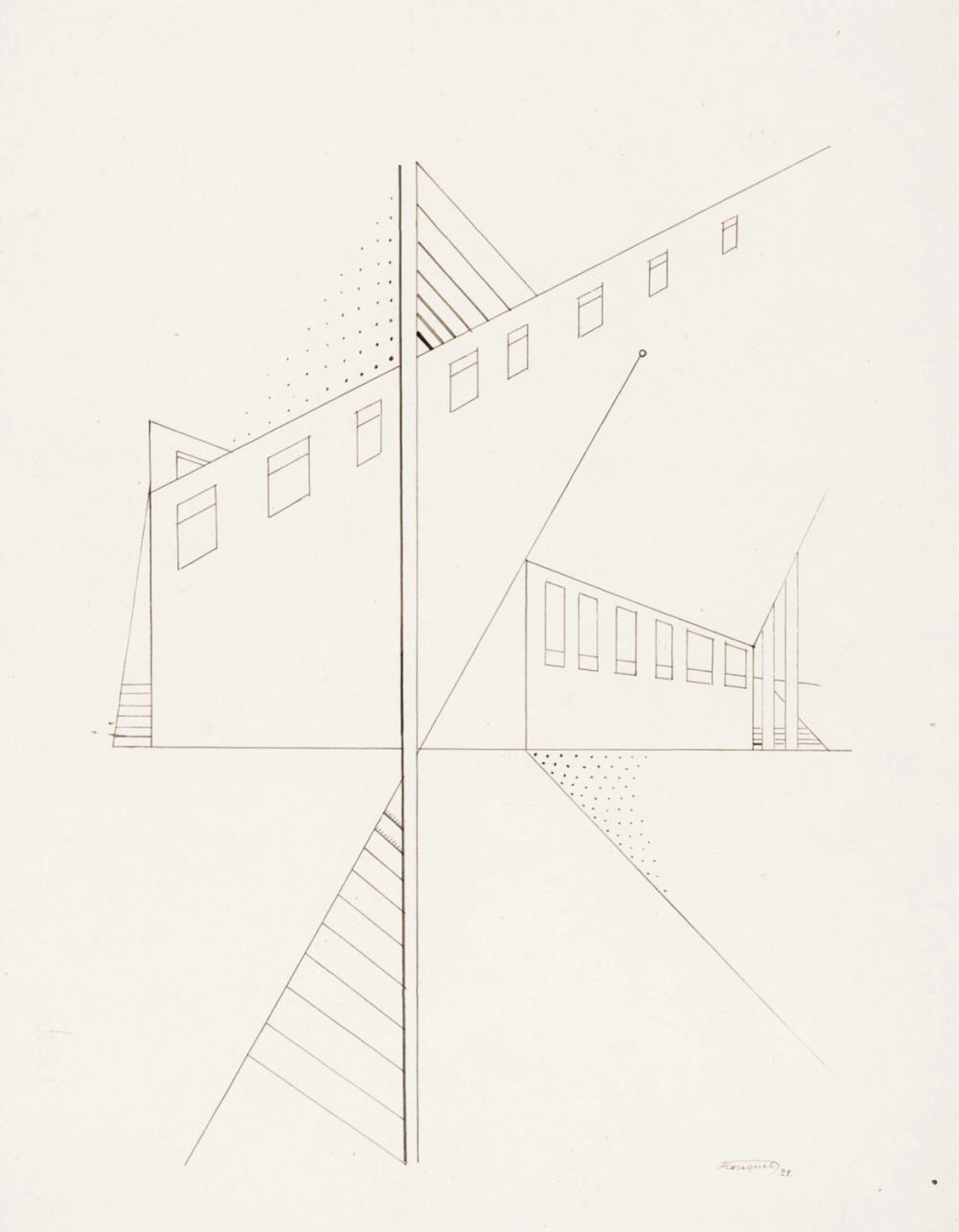 Flouquet Pierre-Louis - Line Drawing/Construction (1921)
