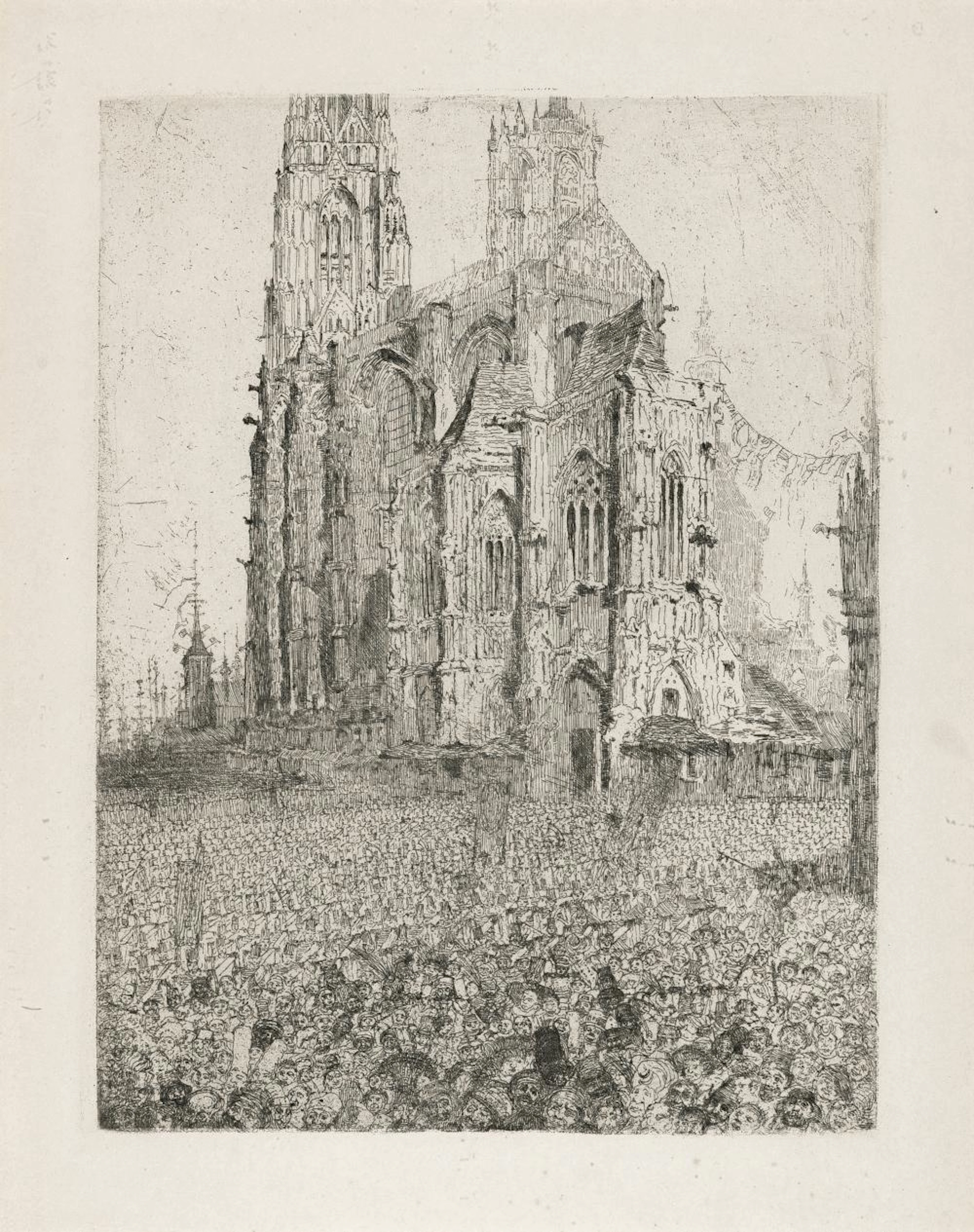 Ensor James - The cathedral, 1st plate (1886)