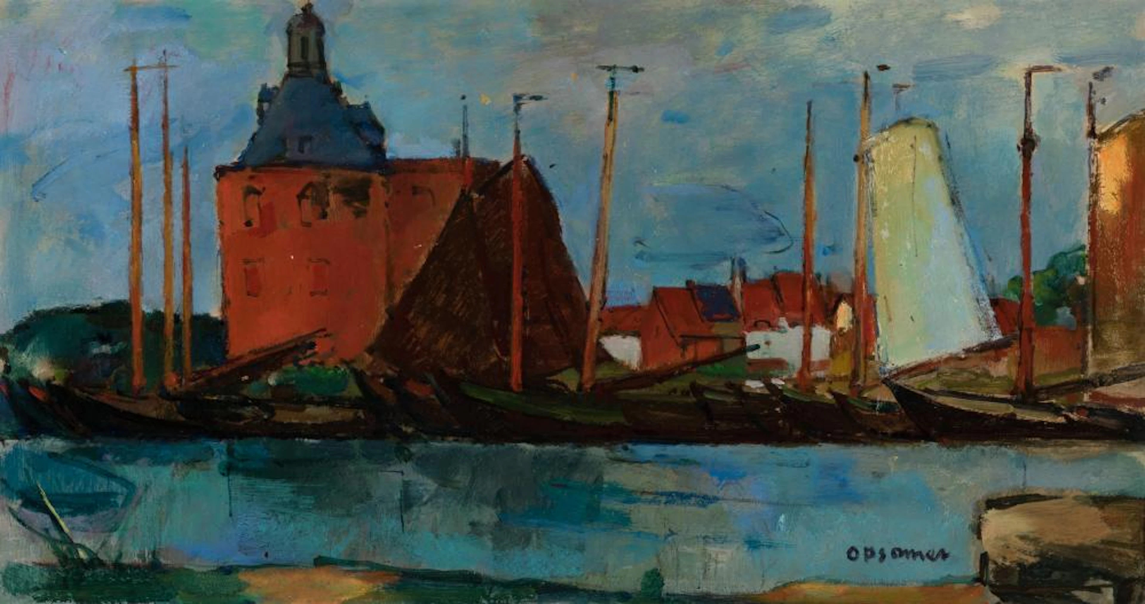 Isidore Opsomer - View of the harbor of Enkhuize