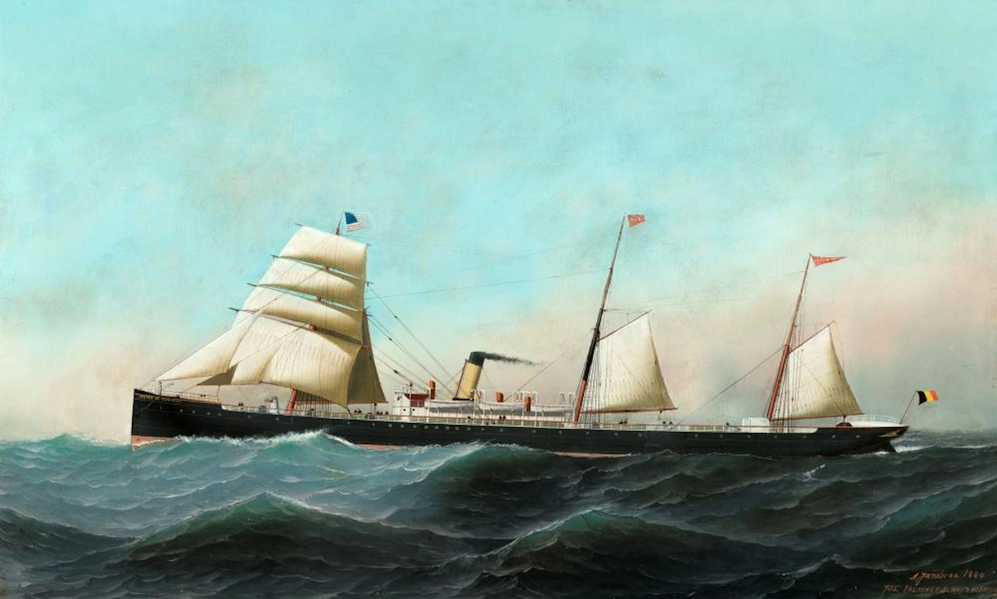 Jacobsen Antonio - Ship's portrait of the SS Pieter de Coninck (1884)
