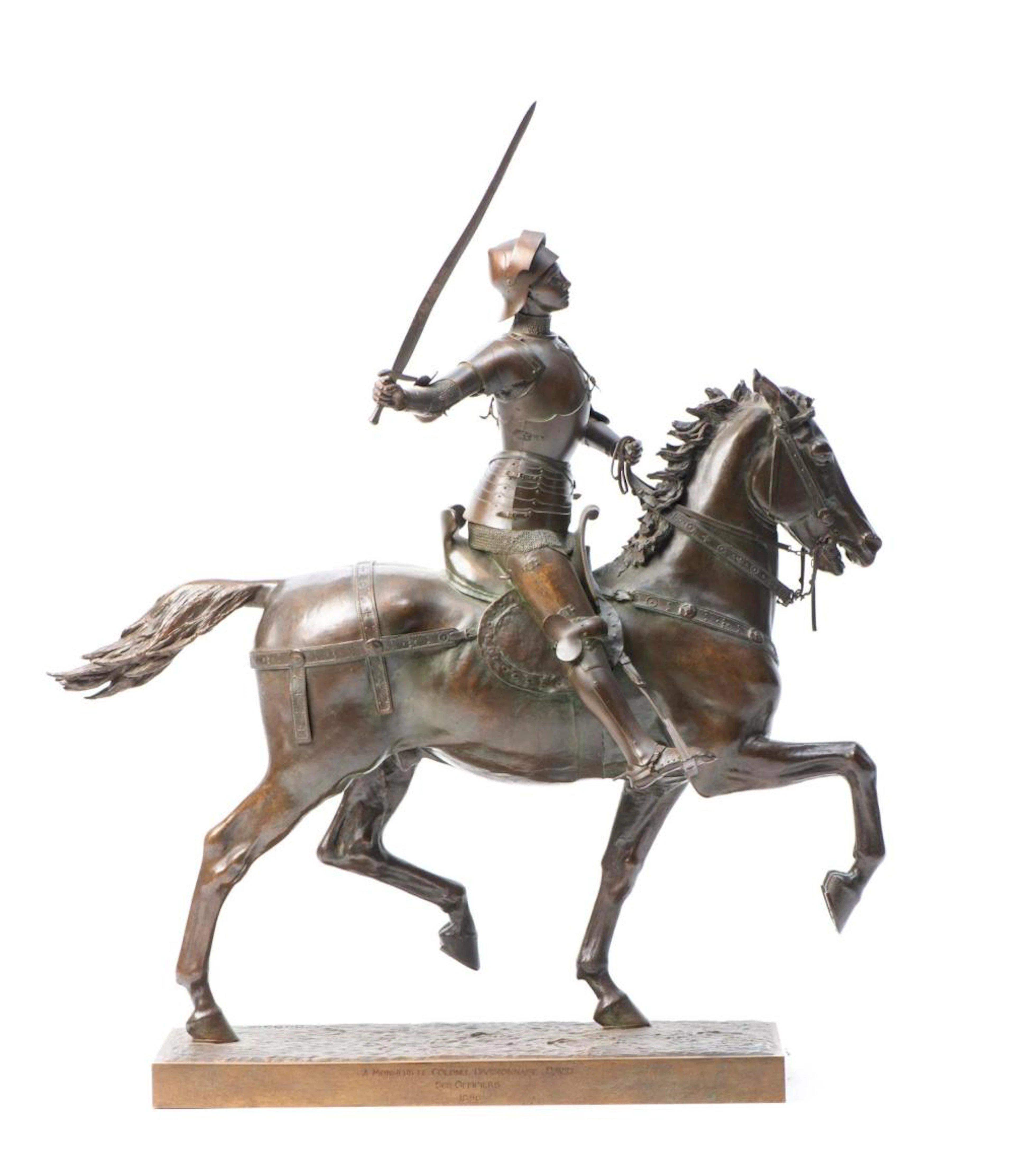 Paul DUBOIS (1829-1905), 'Jeanne D'Arc', sculpture en bronze à patine mordorée
