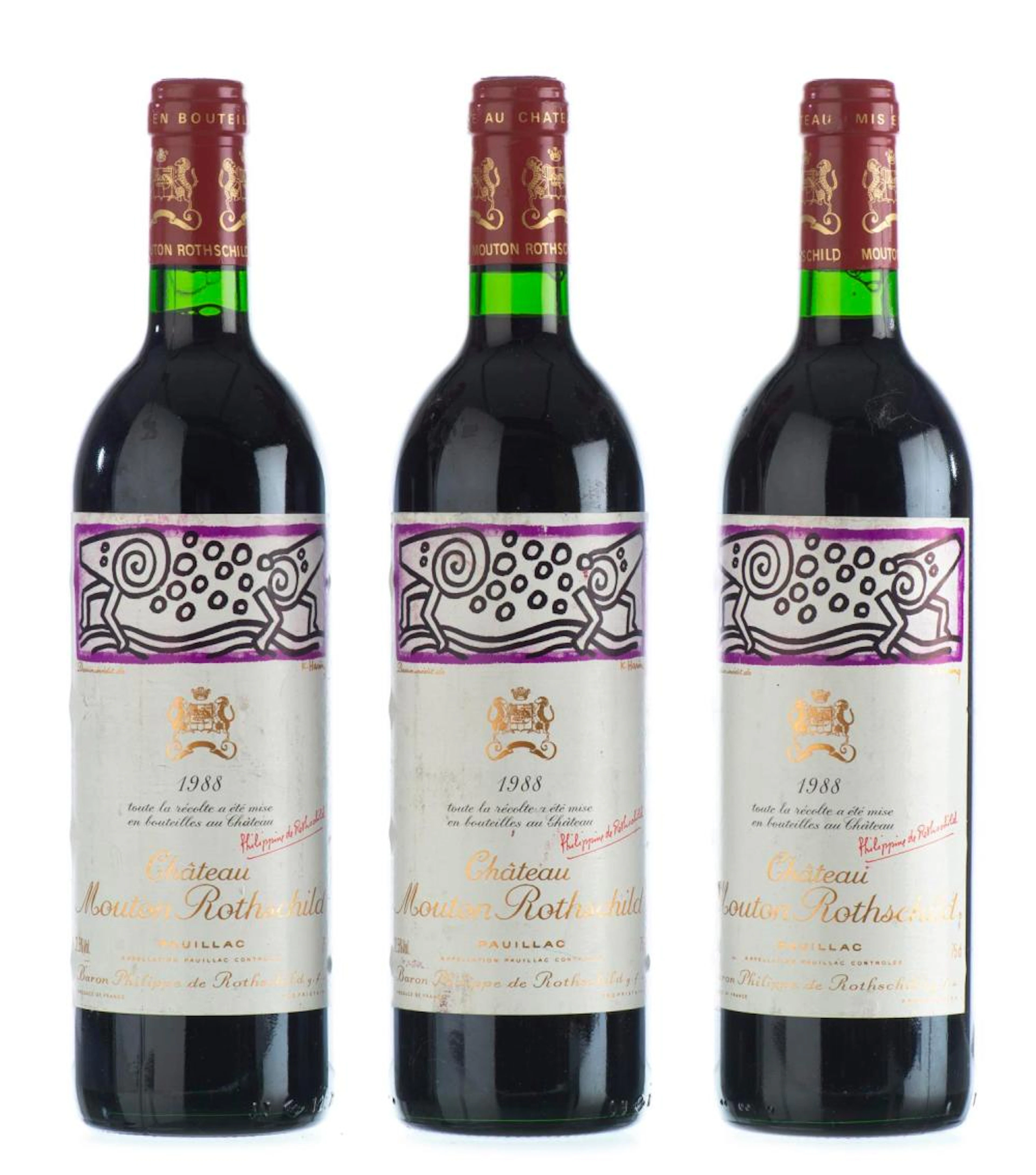Château Mouton Rothschild, Grand Cru, Pauillac, 1988, 3 bts