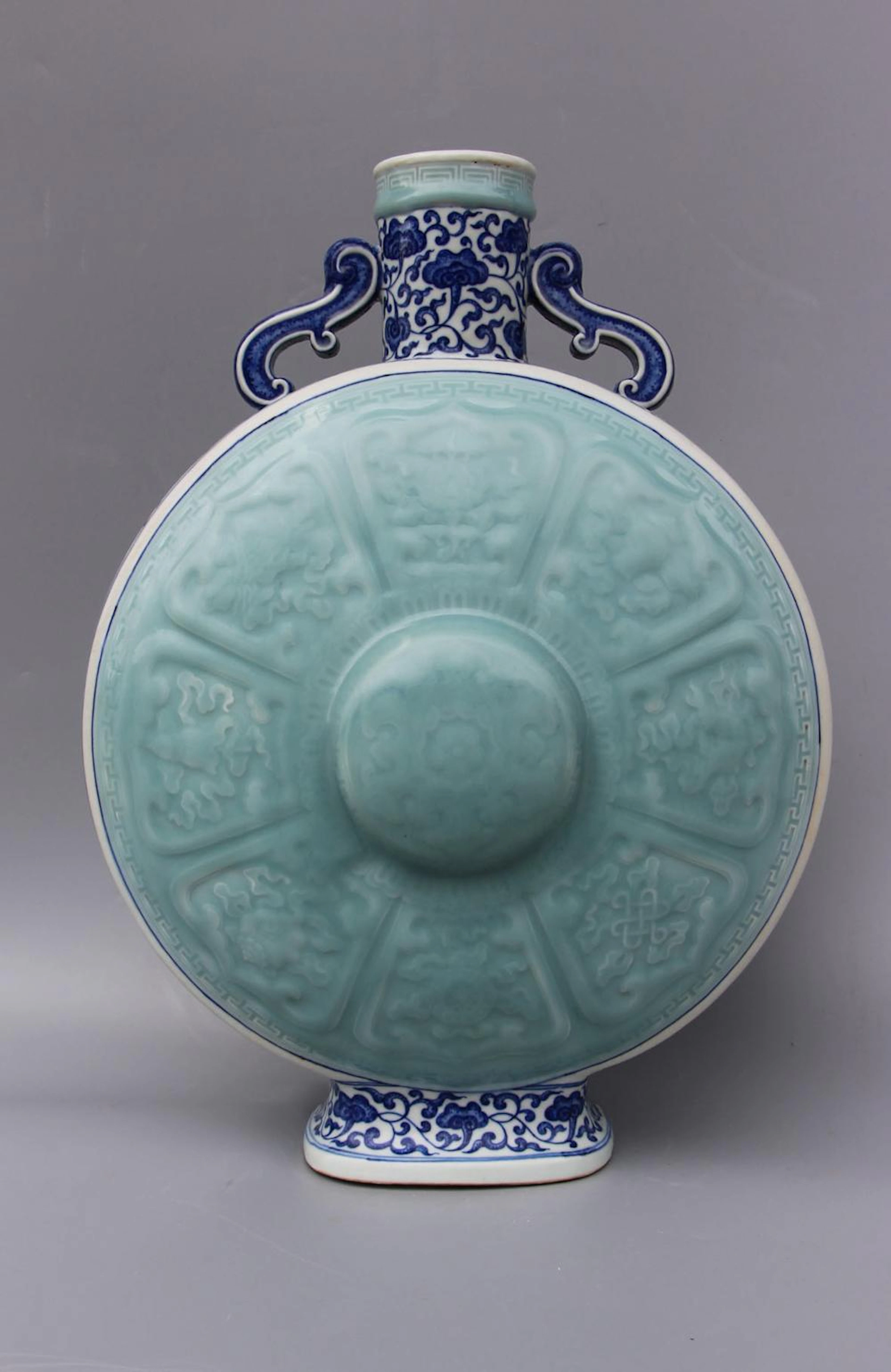 Chinese Blue White Moon Flask Porcelain Vase