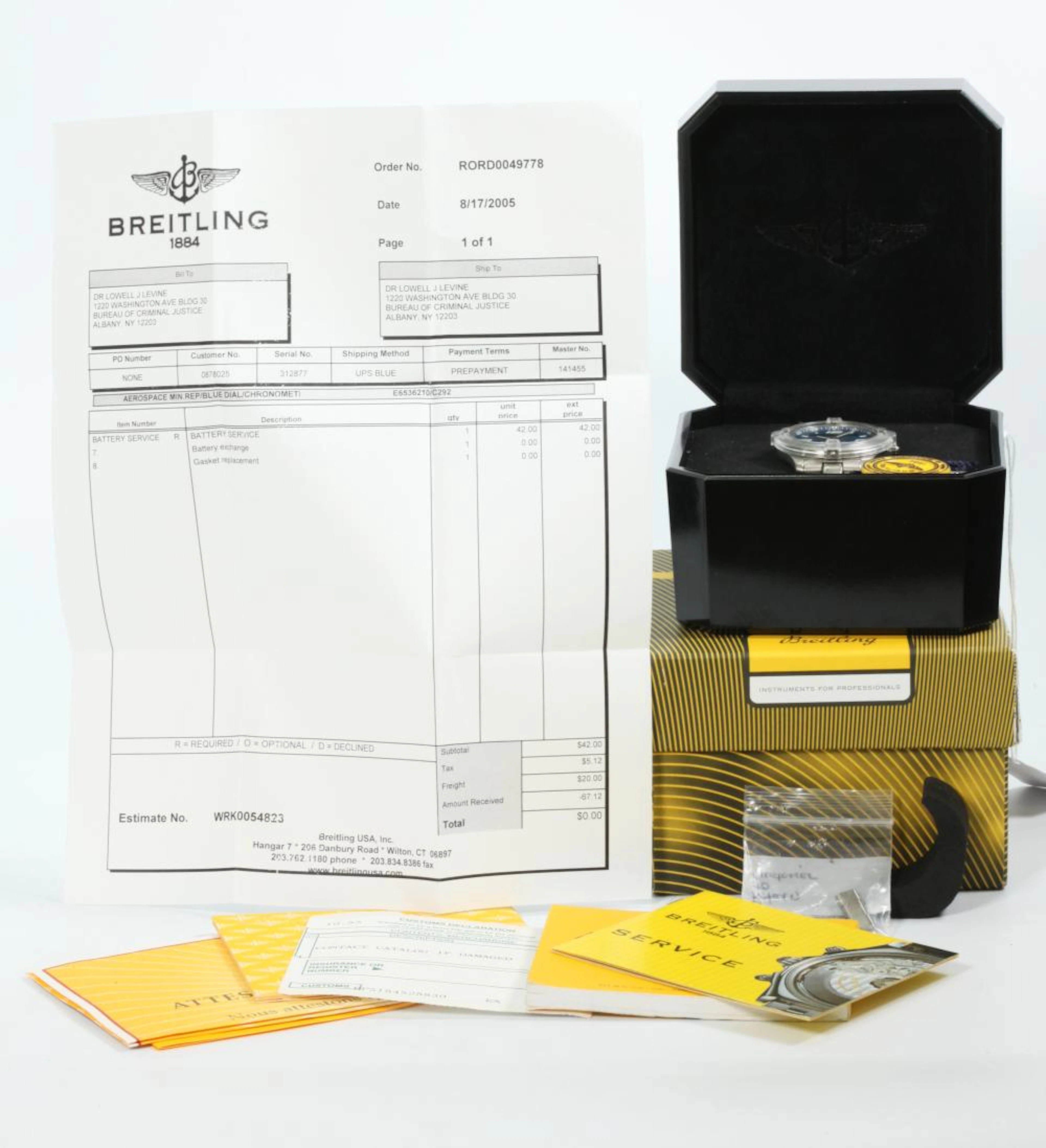 Breitling Model E65382 Link Bracelet Boxes Papers