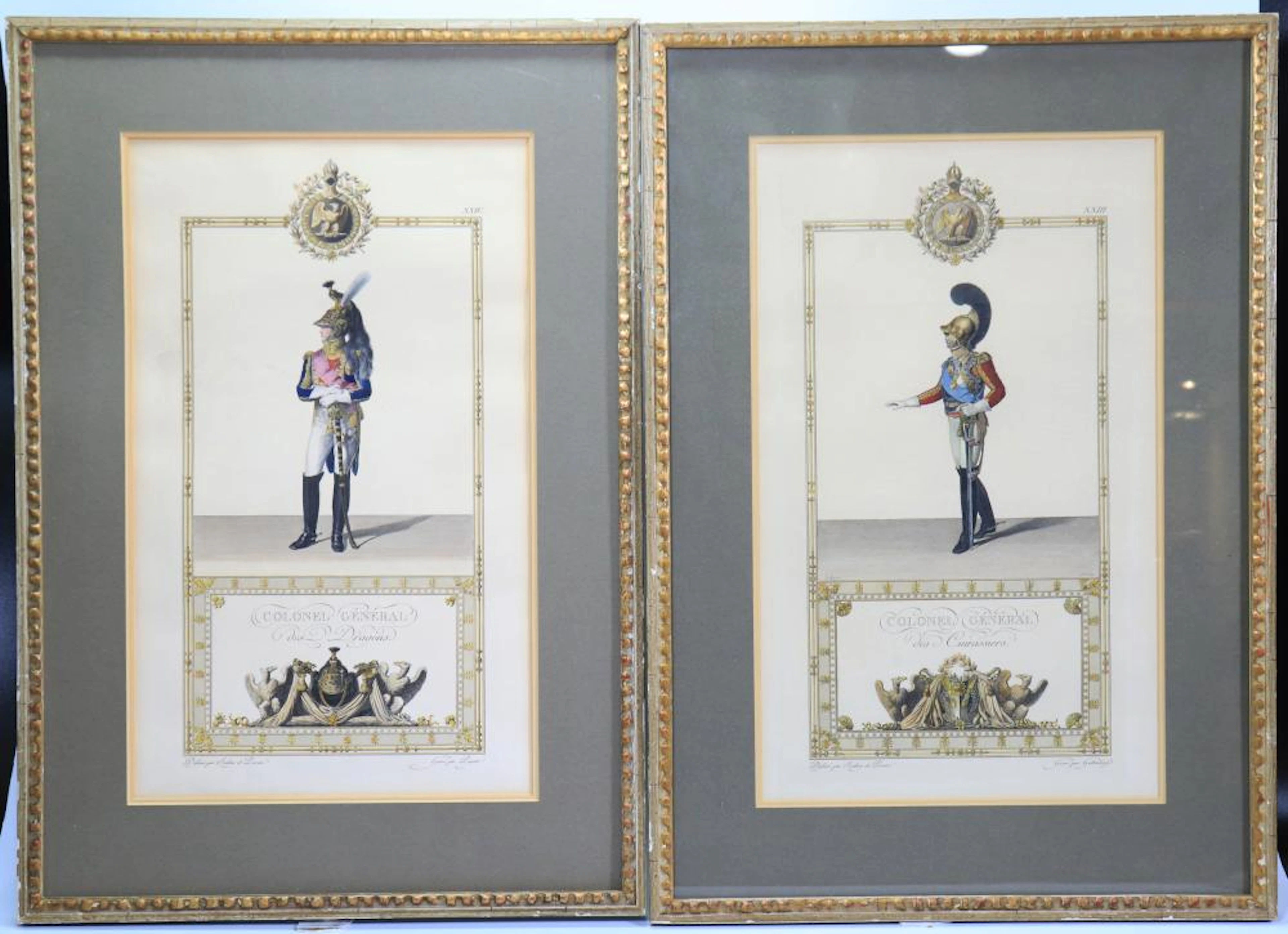 2 Napoleon Coronation hand color Engravings Isabey