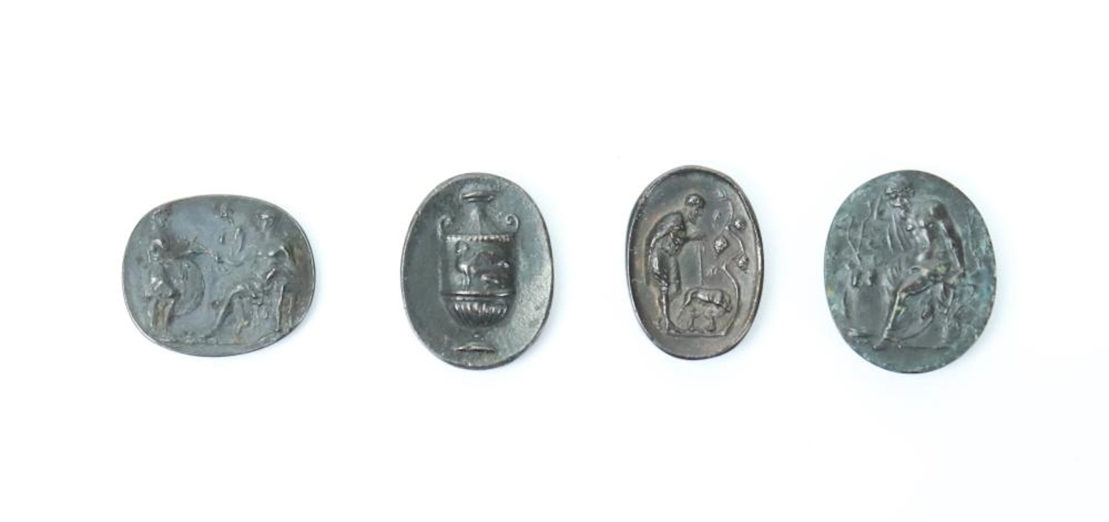 4 Rare Bronze Intaglio Tassie Gems ca 1800