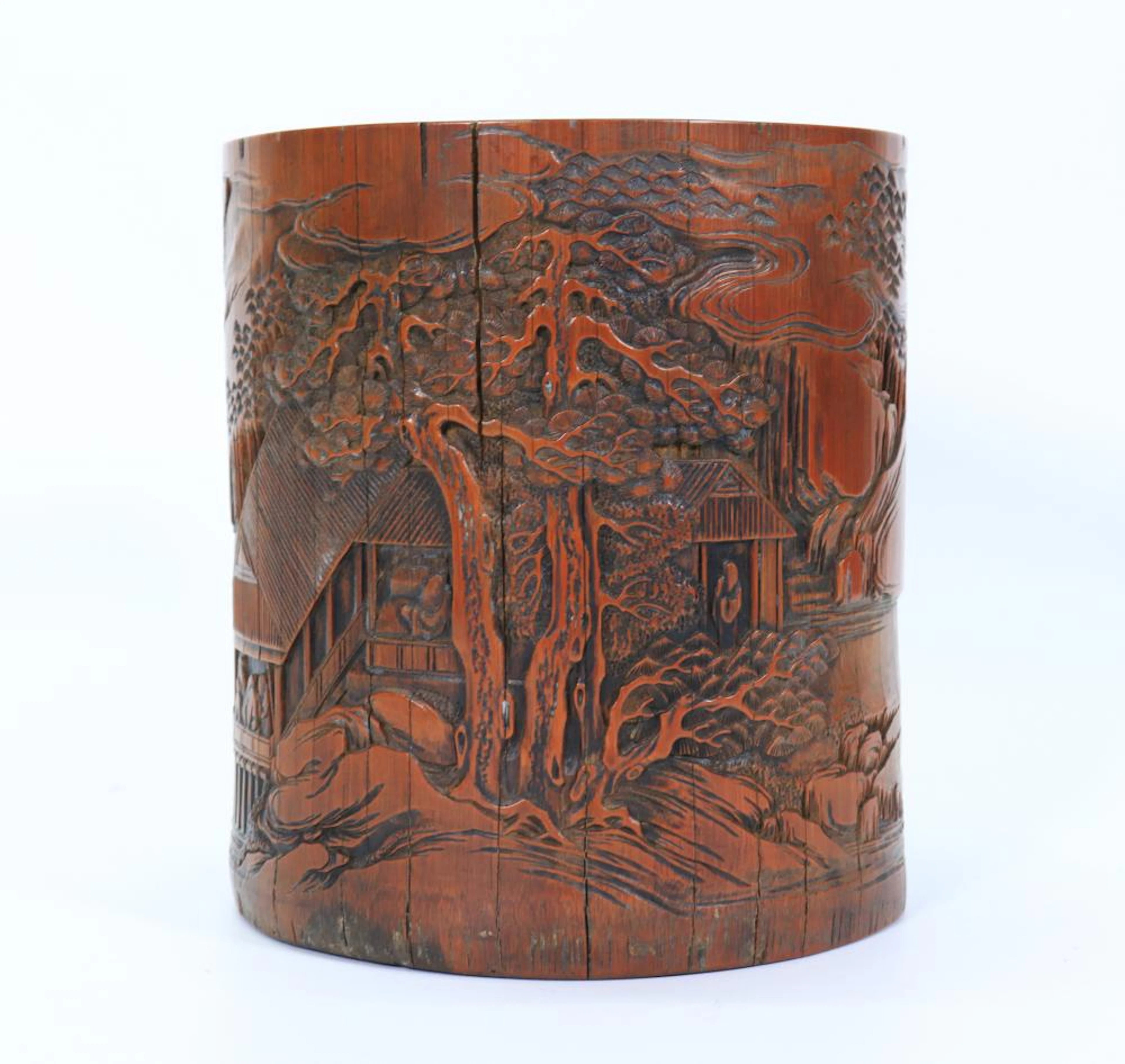 Fine Chinese Qing Dynasty Bamboo Brush Pot