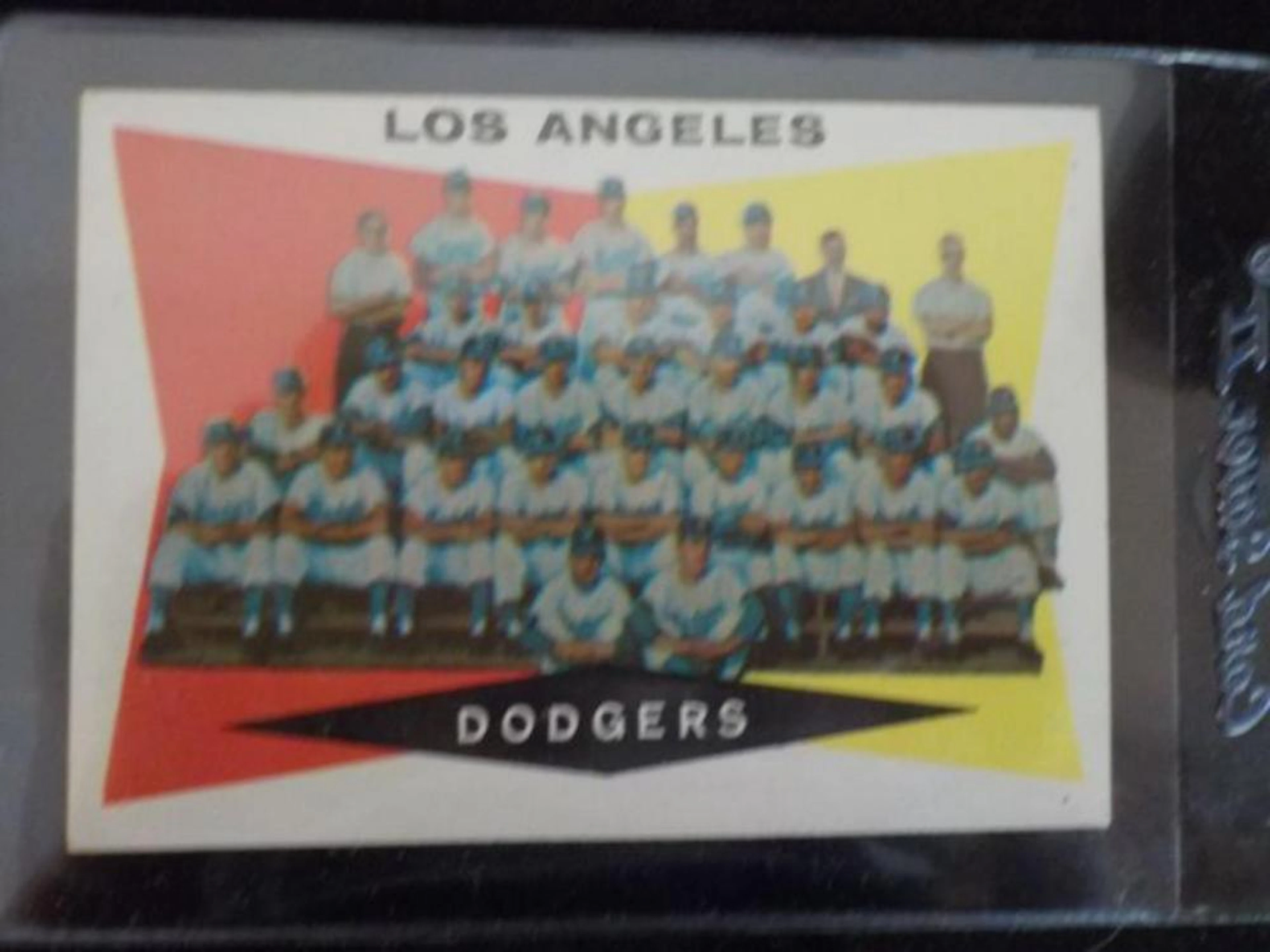 1960 TOPPS LA Dodgers Team Card #18 lightly marked