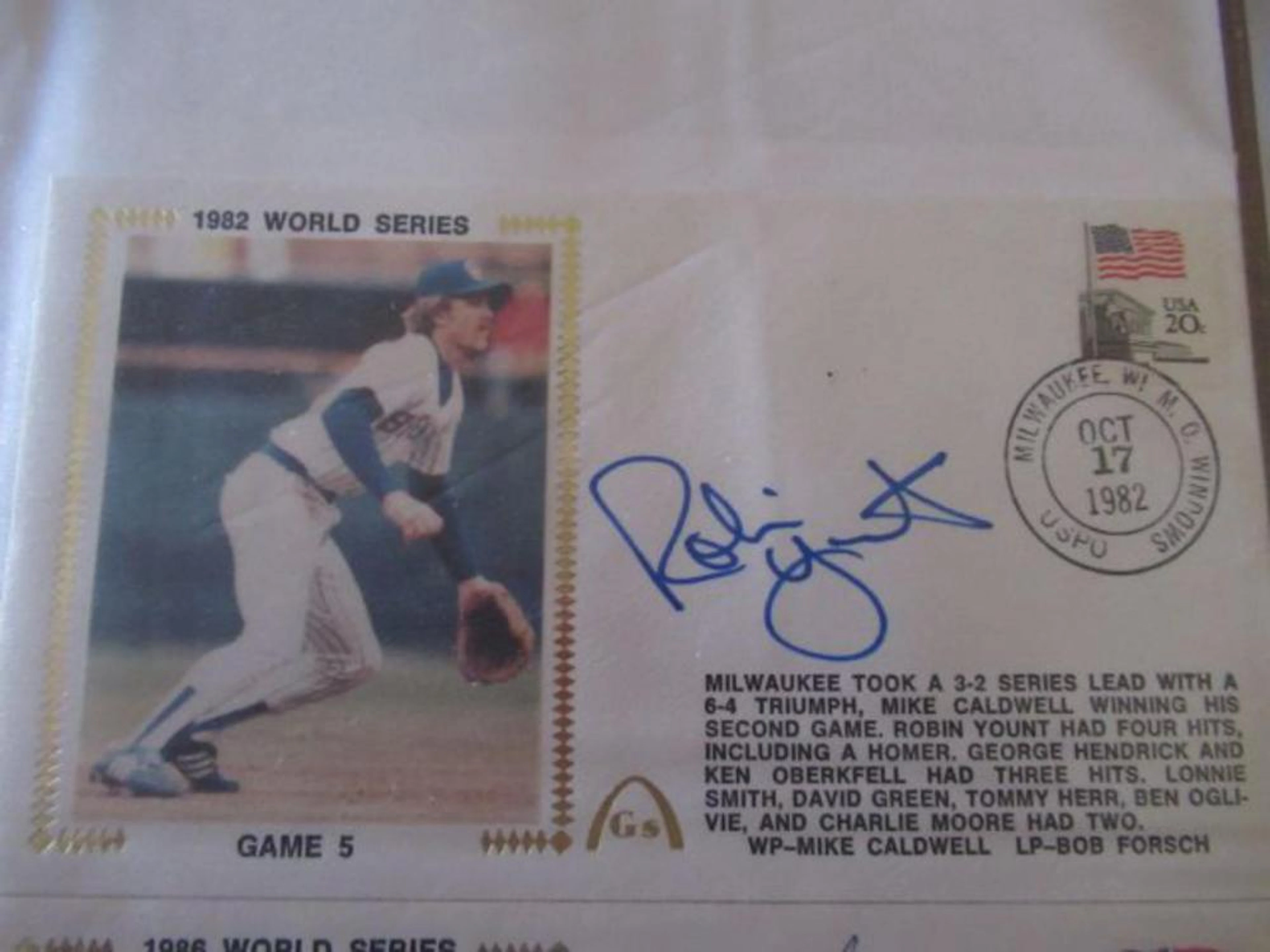 4 World Series Stamp & Signed First Day Covers