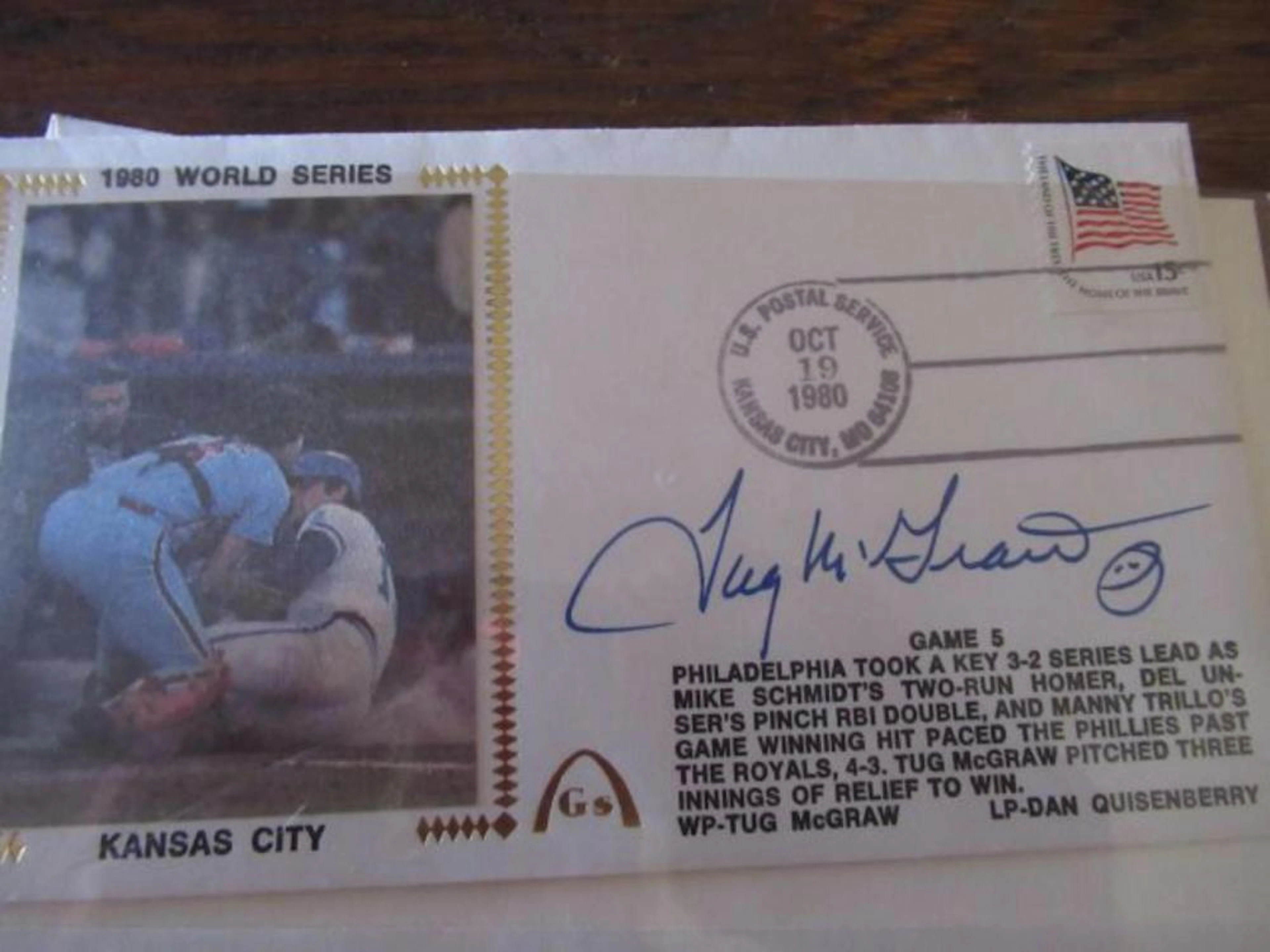 5 1980 World Series Signed Stamp First Day Covers
