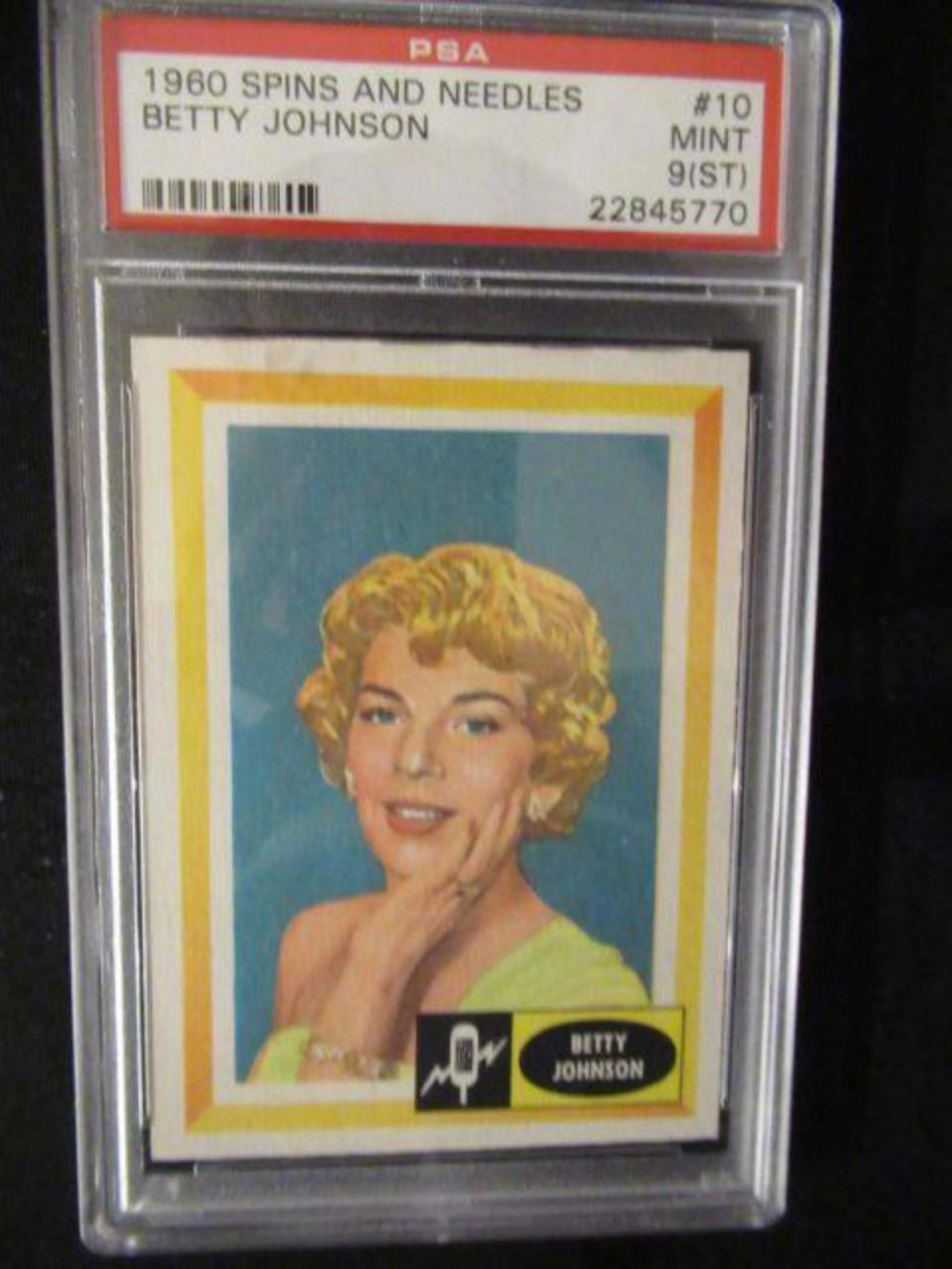 1960 Spins and Needles #10 Betty Johnson PSA 9
