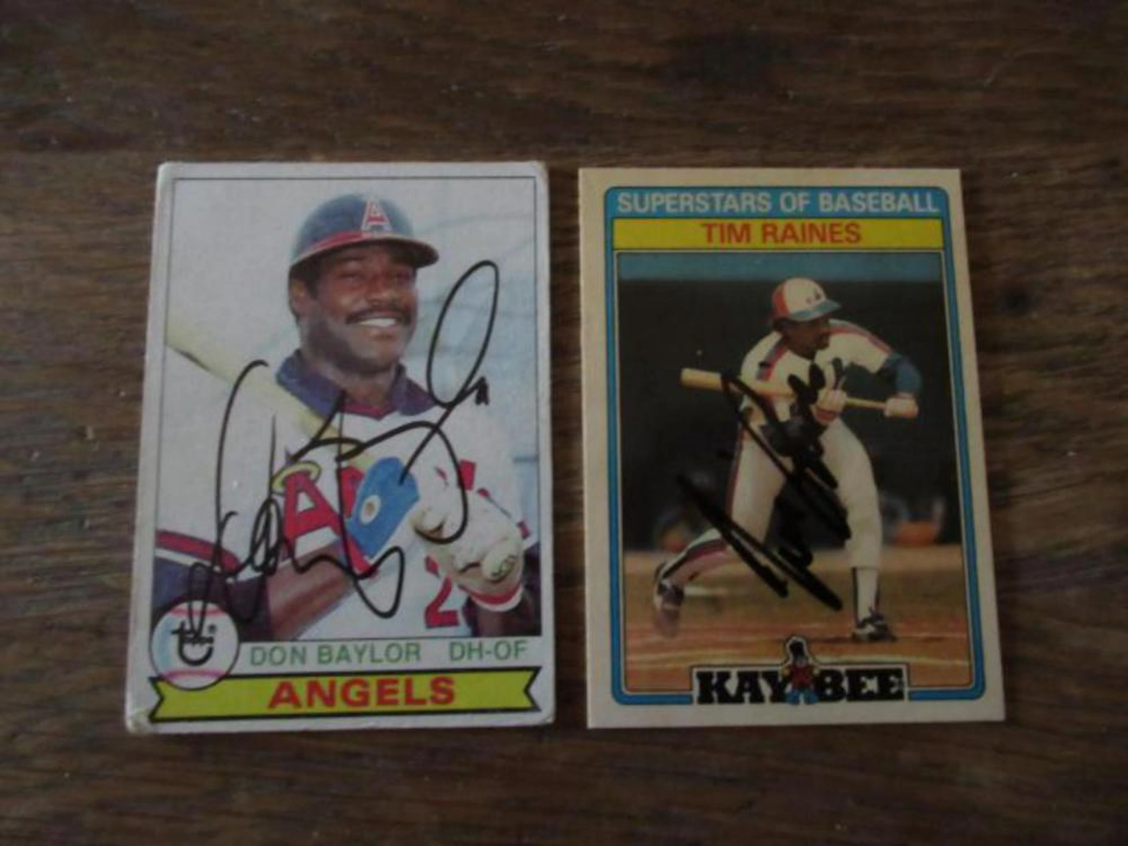 Tim Raines & Don Baylor Autographs on cards