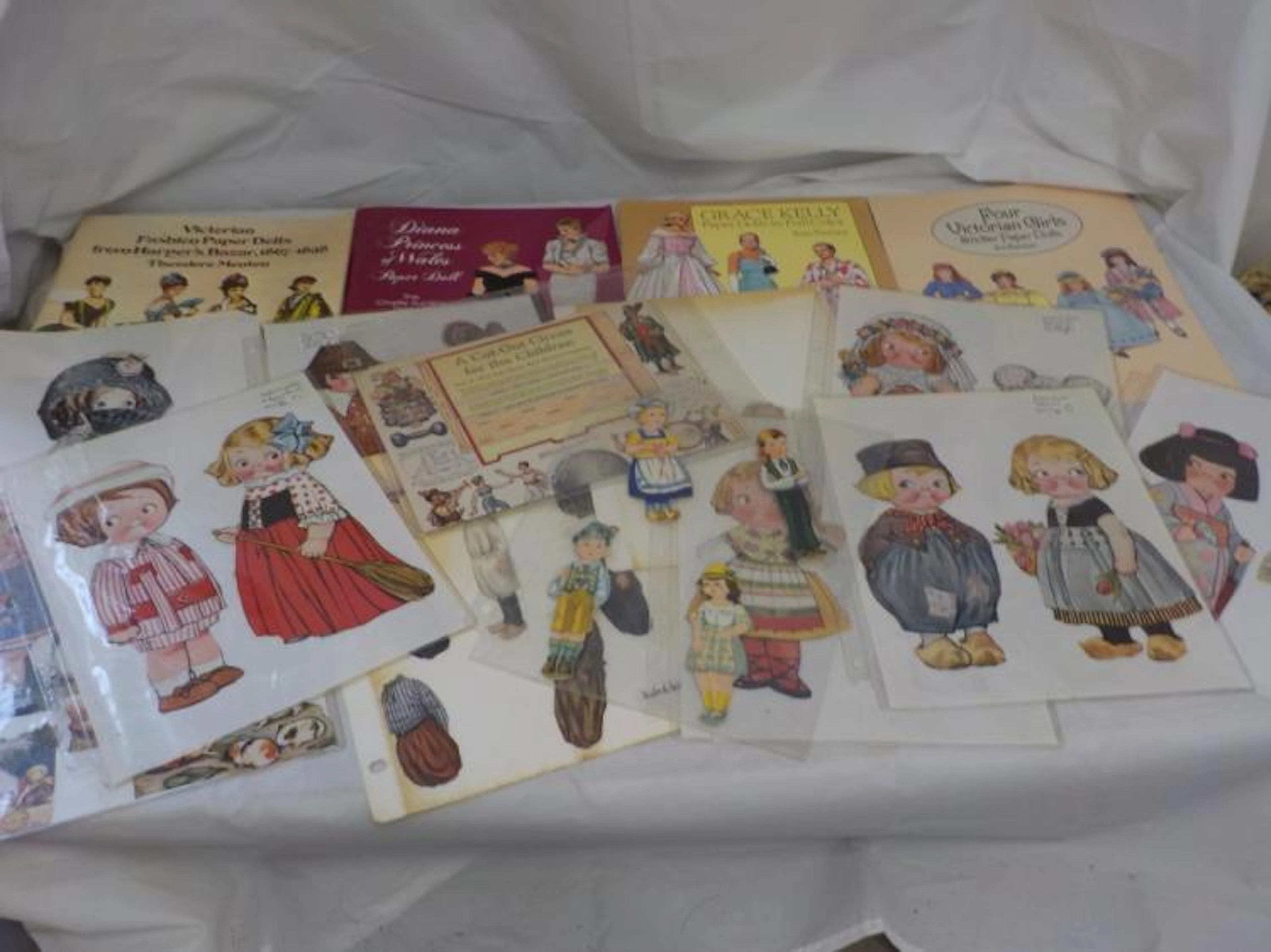 Vintage & Modern Paper Dolls some cut, some books