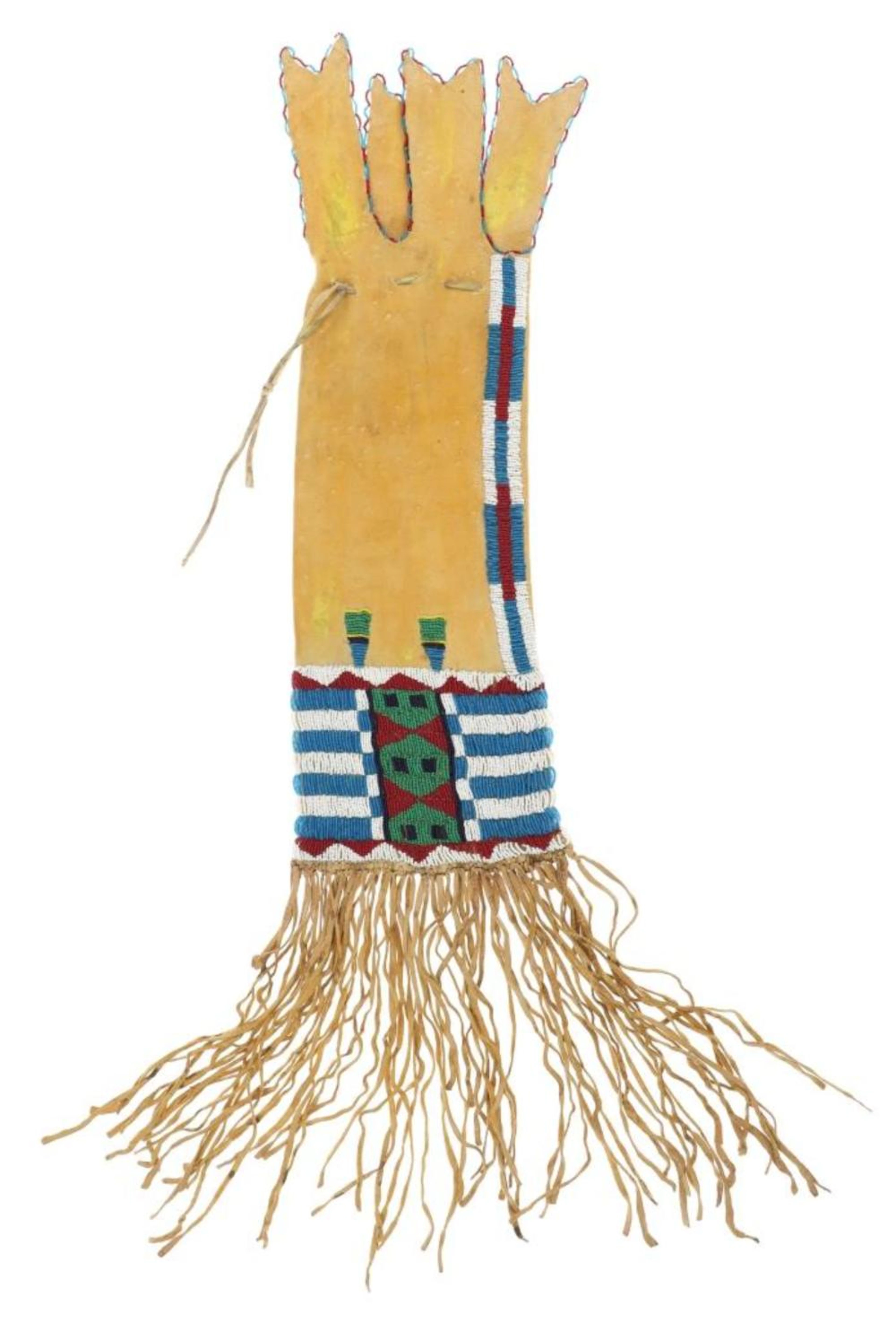 Southern Cheyenne "Four-Tab" Beaded Hide Pipe Bag