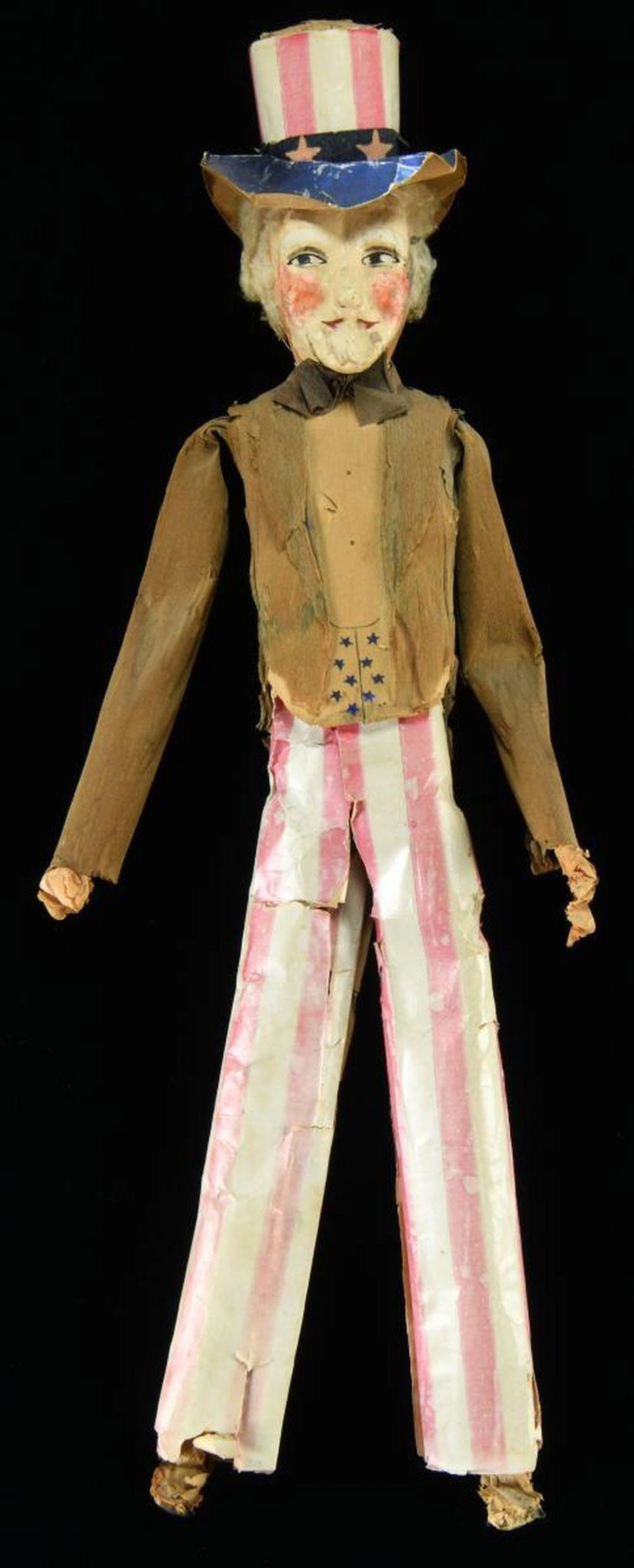 WHIMSICAL FOLK ART FIGURE OF UNCLE SAM.