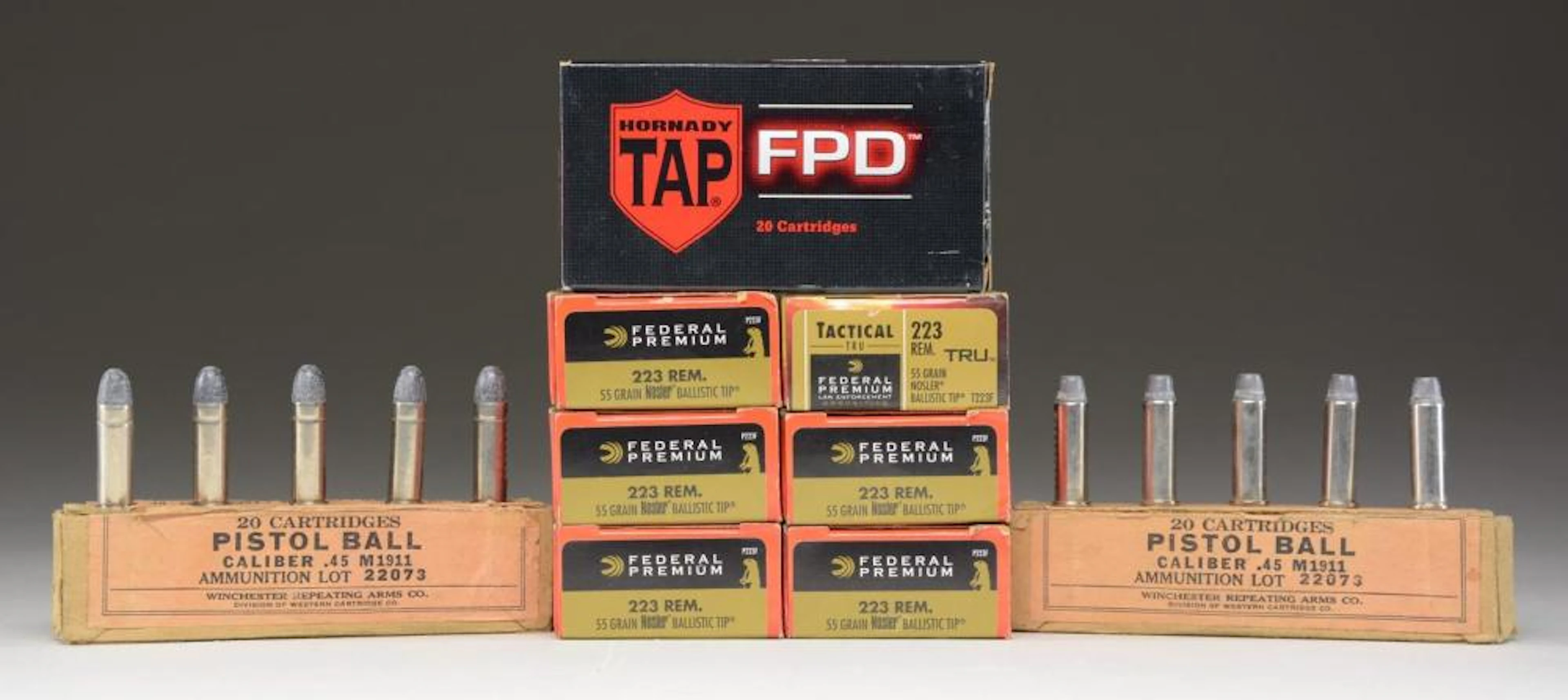 GROUP OF 7 BOXES OF FEDERAL NOSLER .223 BALLISTIC