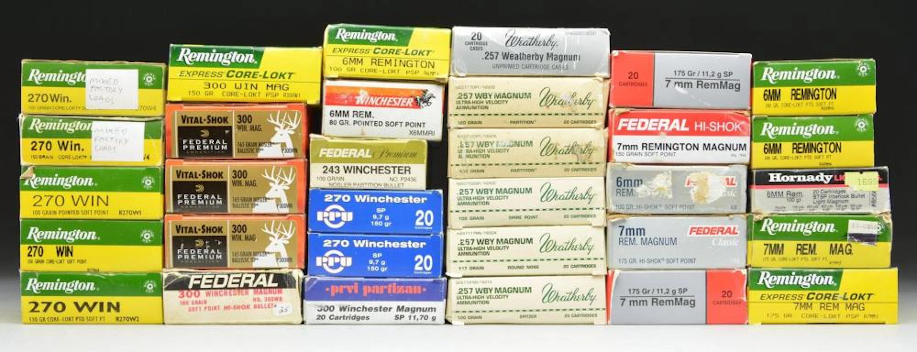 30+ BOXES OF RIFLE AMMUNITION.