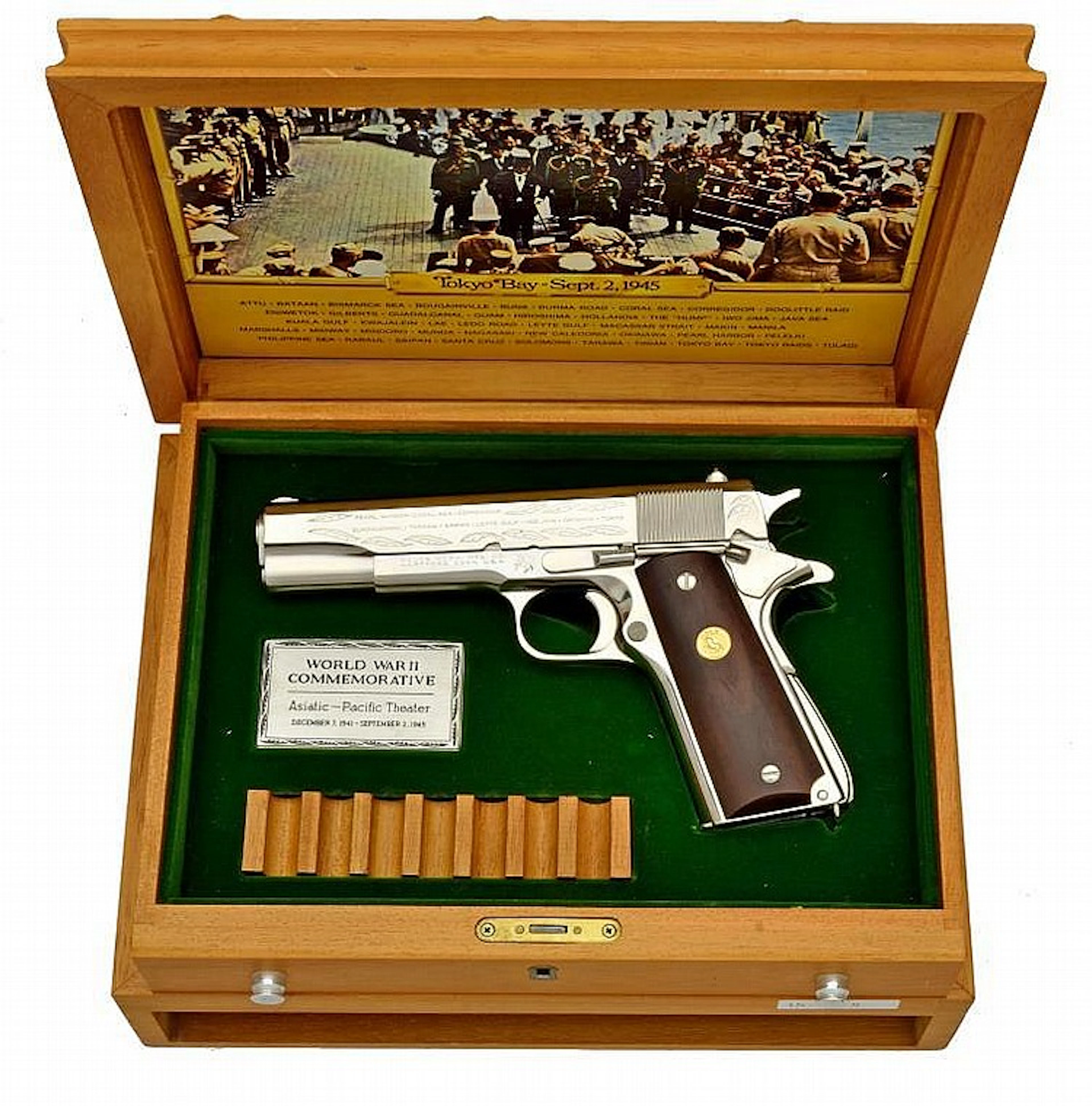 COLT PACIFIC THEATHER WWII COM. SEMI AUTO PISTOL.