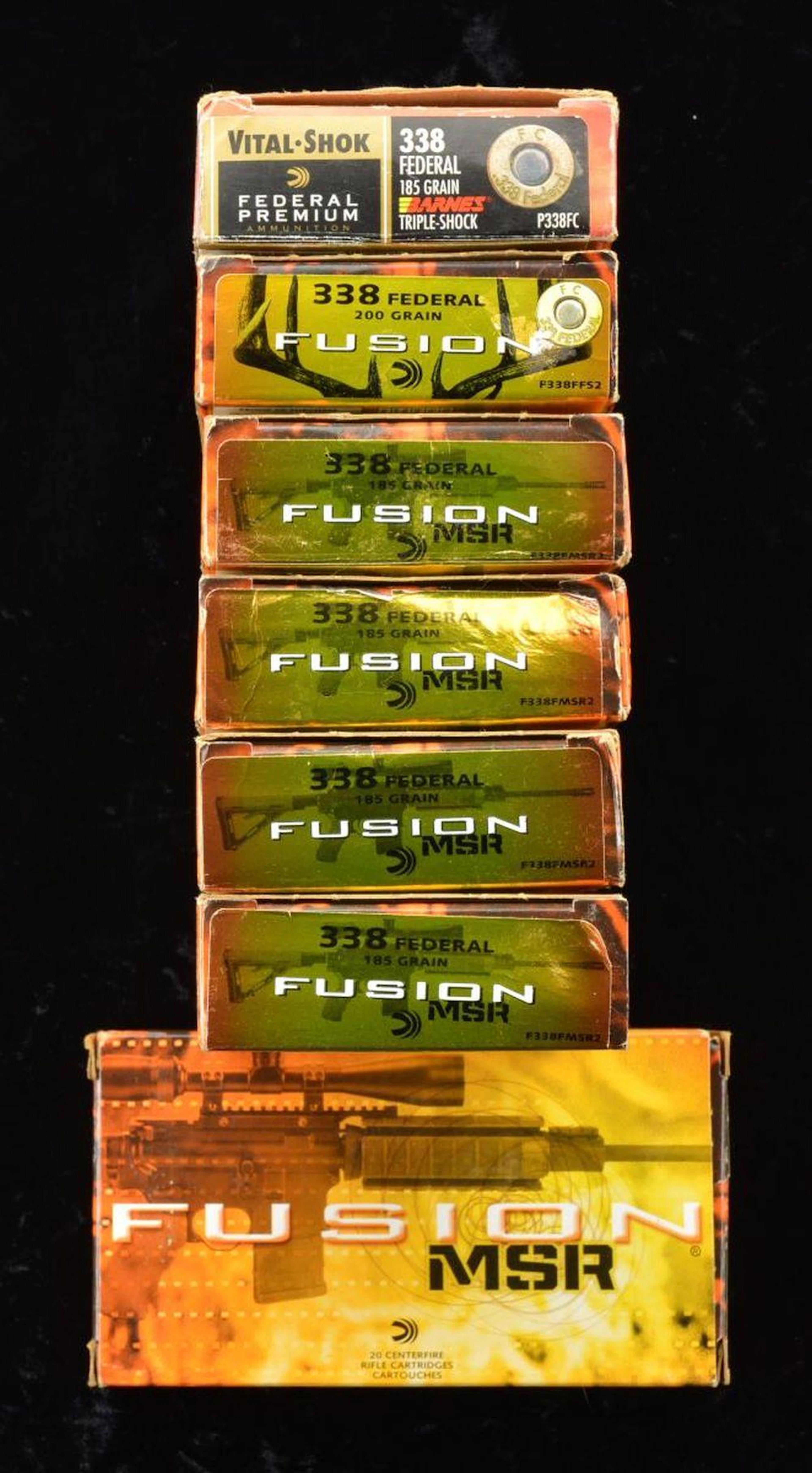 120+ RDS. (7 BOXES) FEDERAL 338 AMMO.