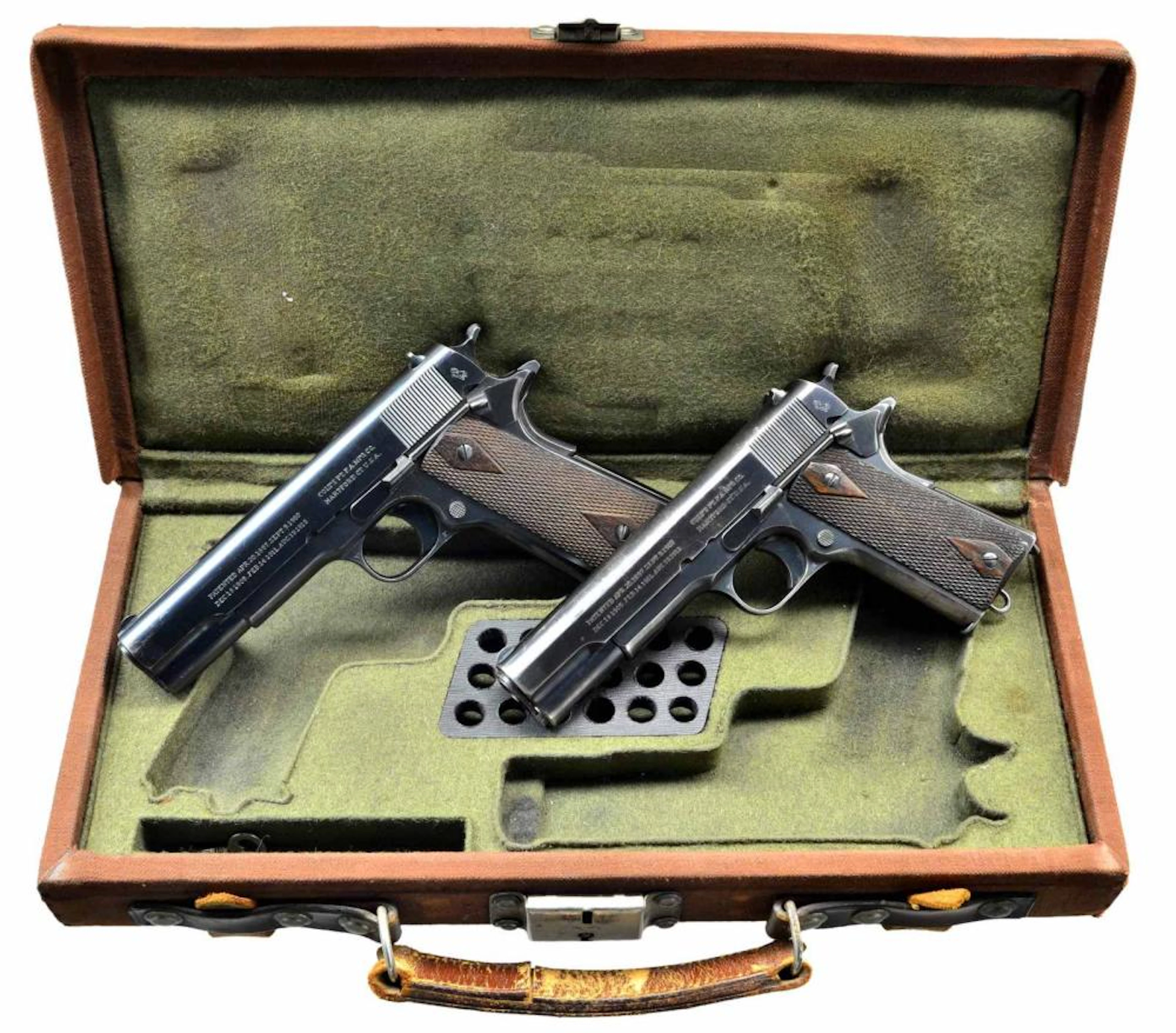 CASED PAIR COLT 1916 COMMERCIAL MODEL 1911 SEMI-