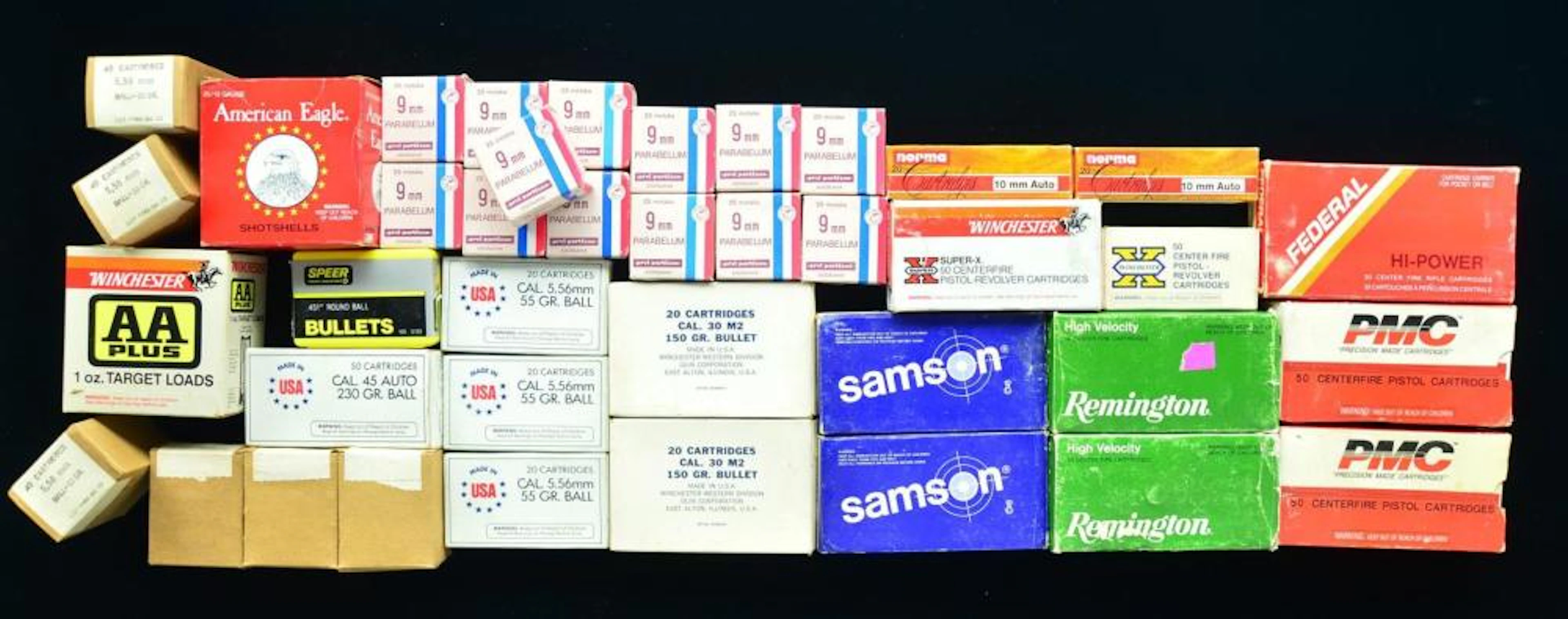 33 BOXES OF AMMUNITION.