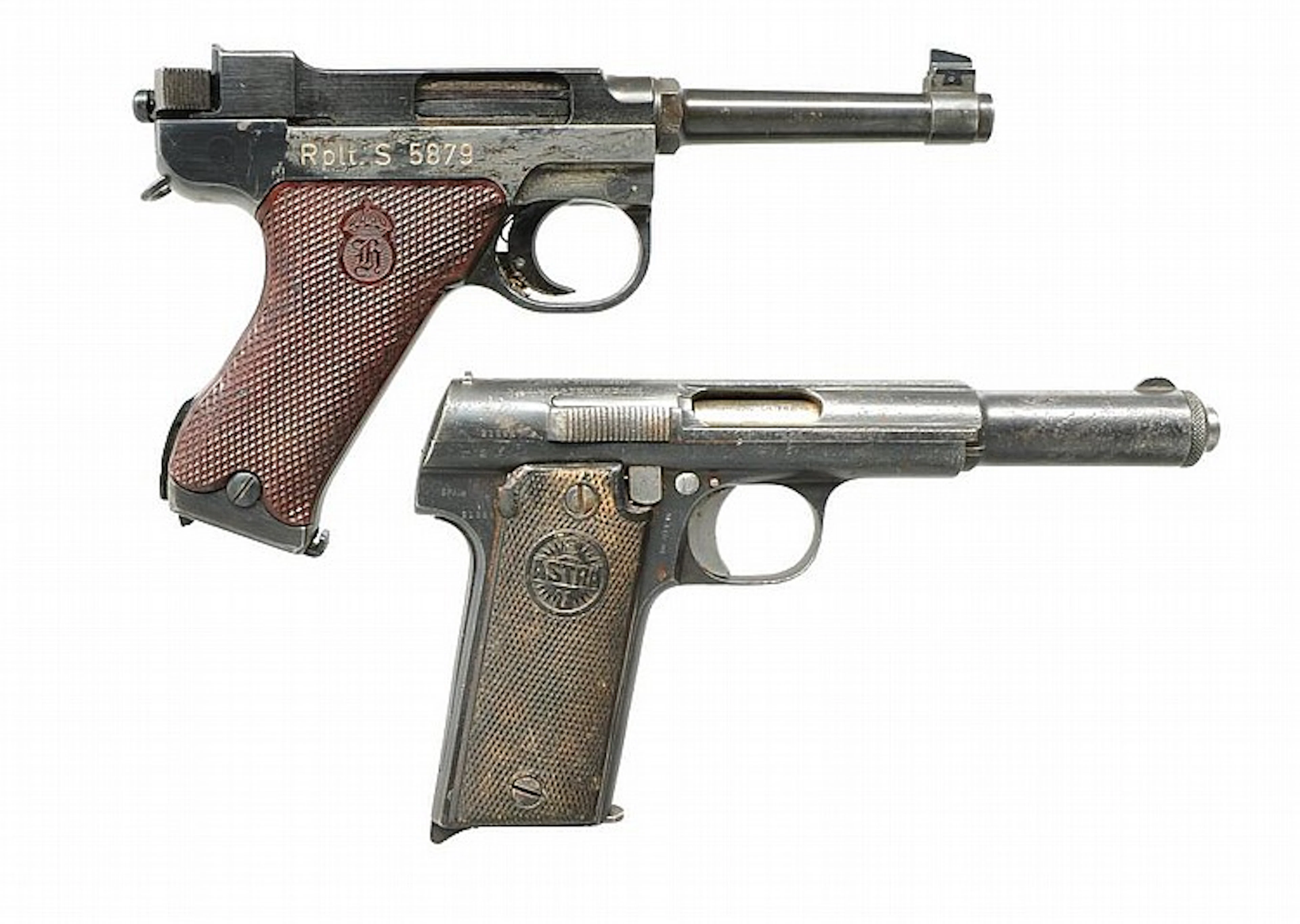 2 SEMI AUTO MILITARY PISTOLS.