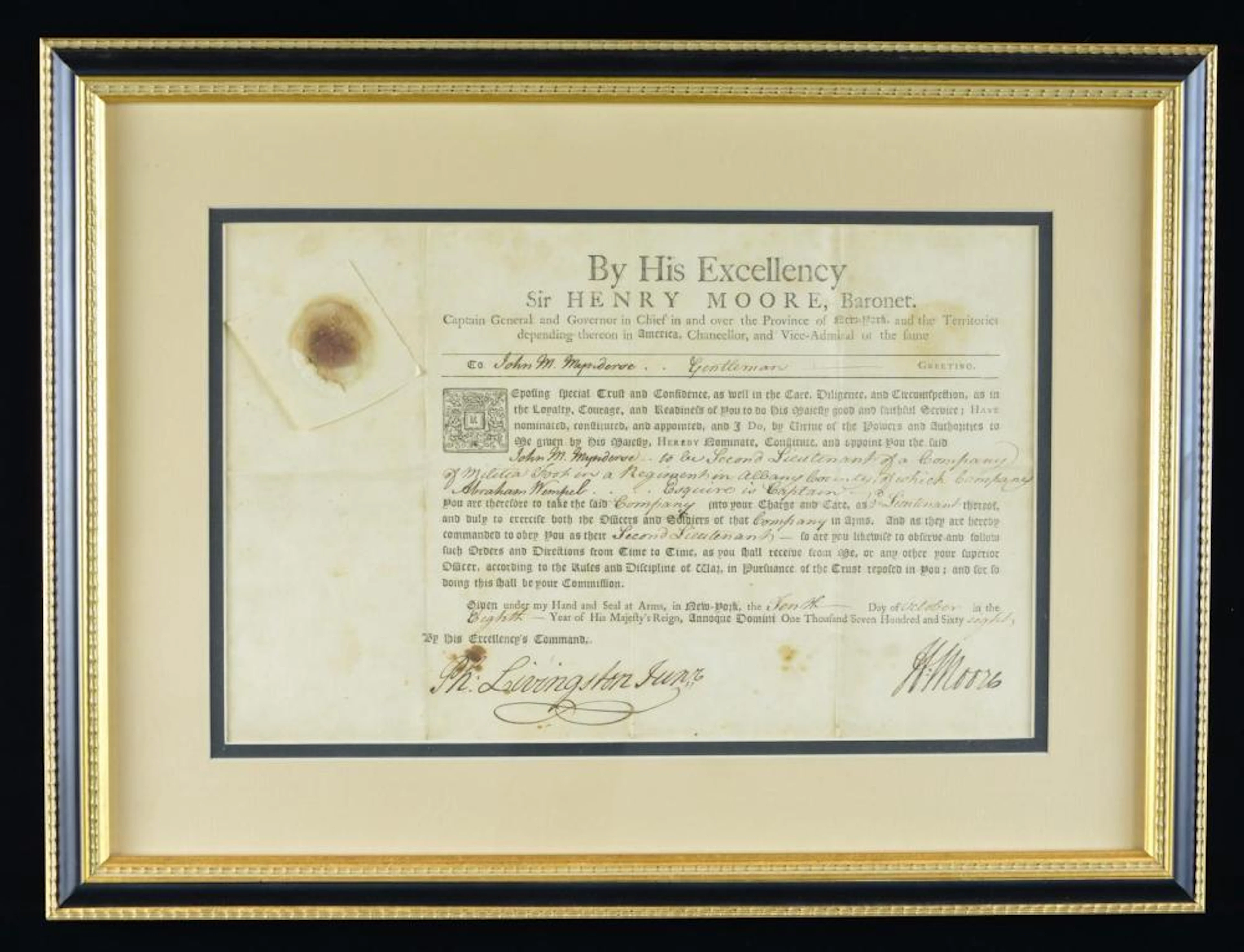 PRE-REVOLUTIONARY WAR NEW YORK MILITARY COMMISSIO