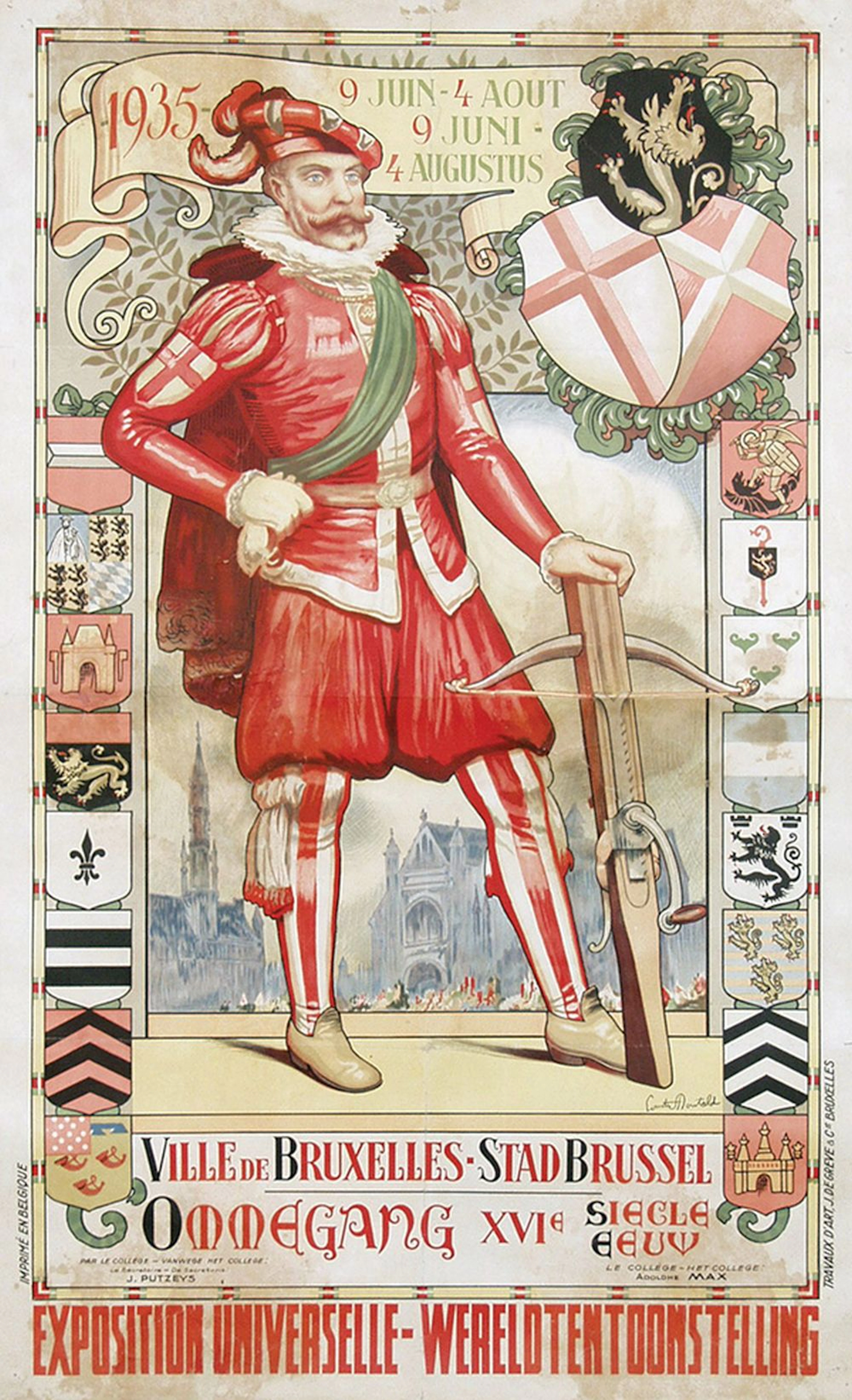 Poster by Constant Montald - Ville de Bruxelles-Stad...