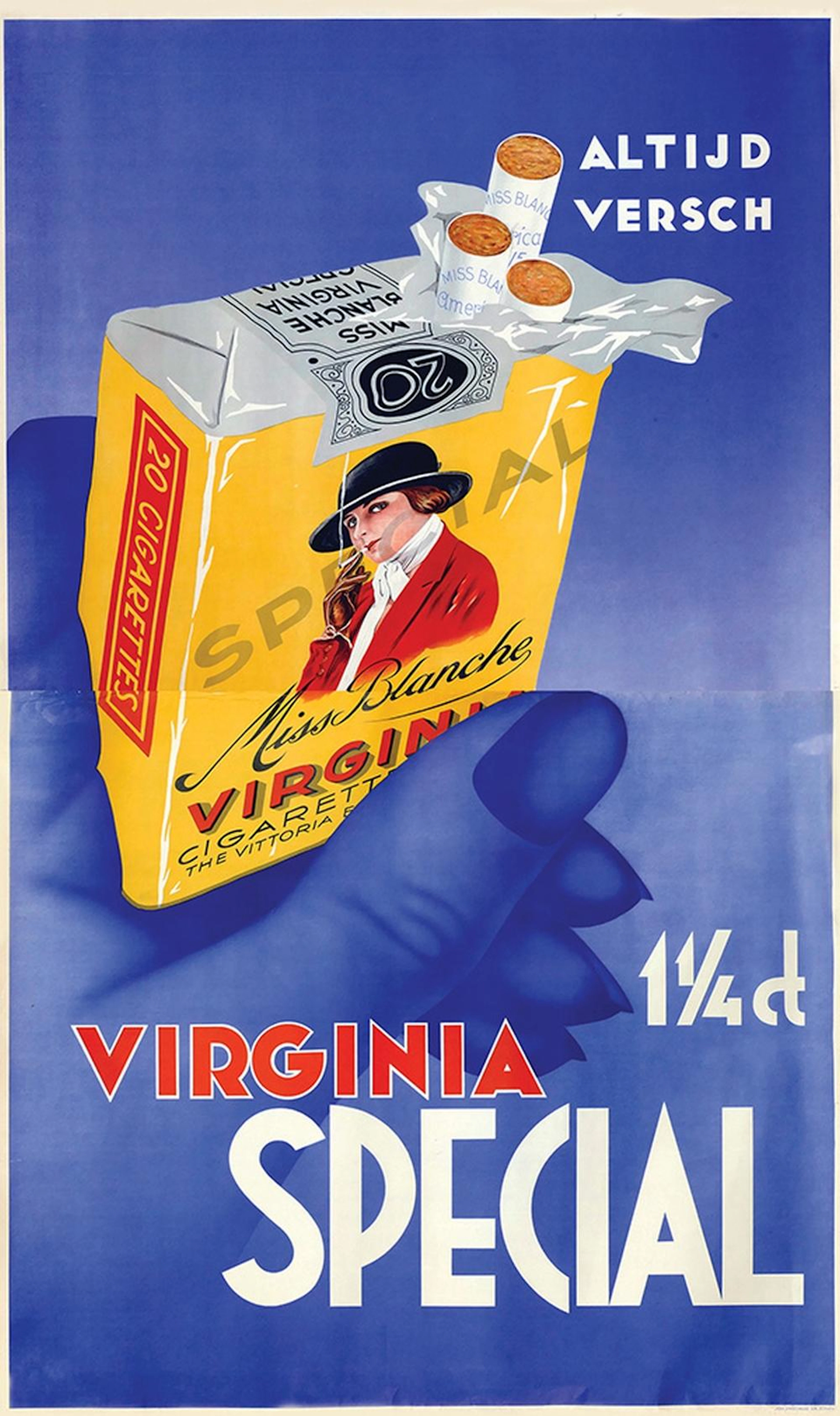 Poster by Fré J. Drost - Miss Blanche Virginia Cigarettes