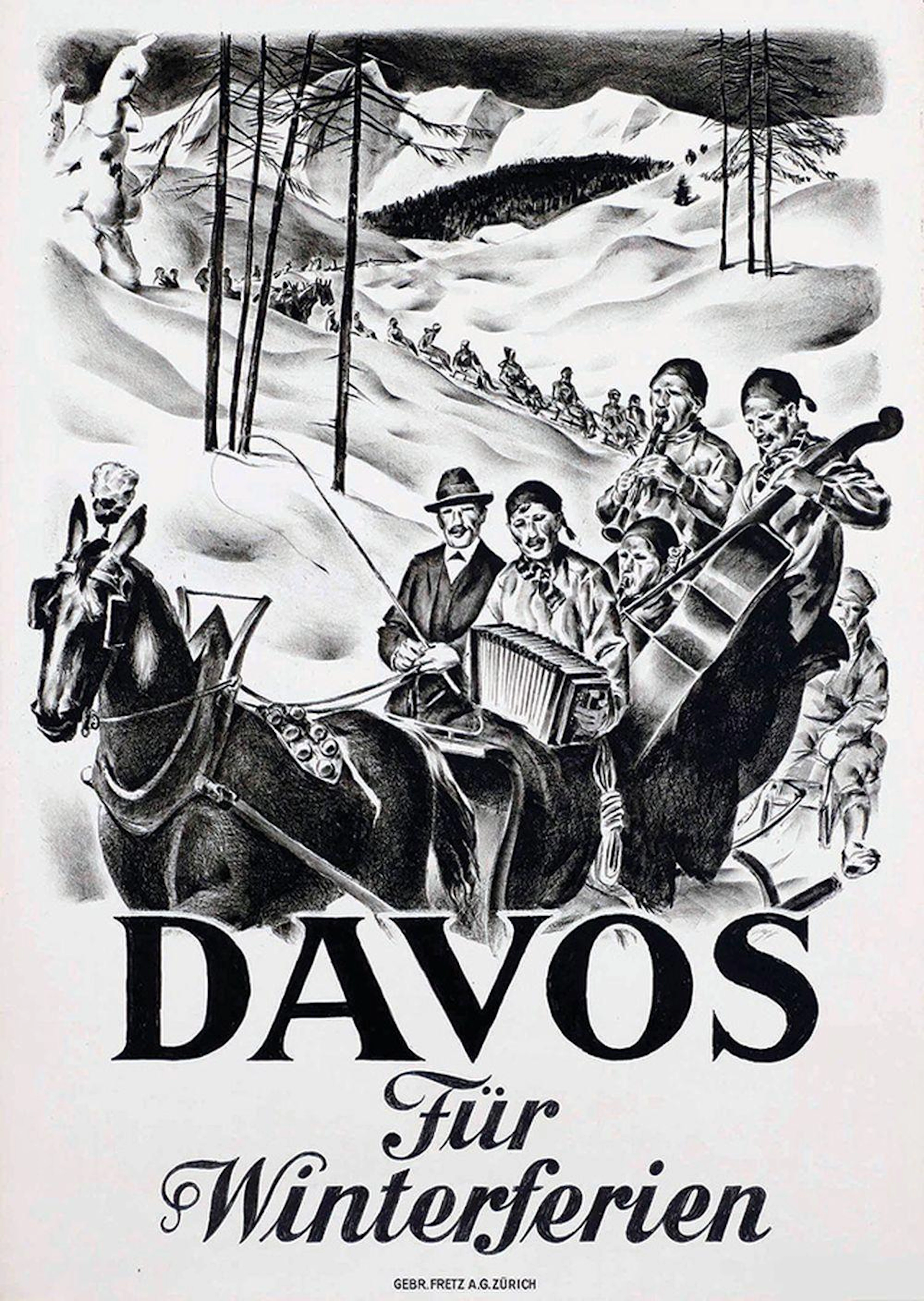 Poster by Carl F. Moos - Davos Für Winterferie