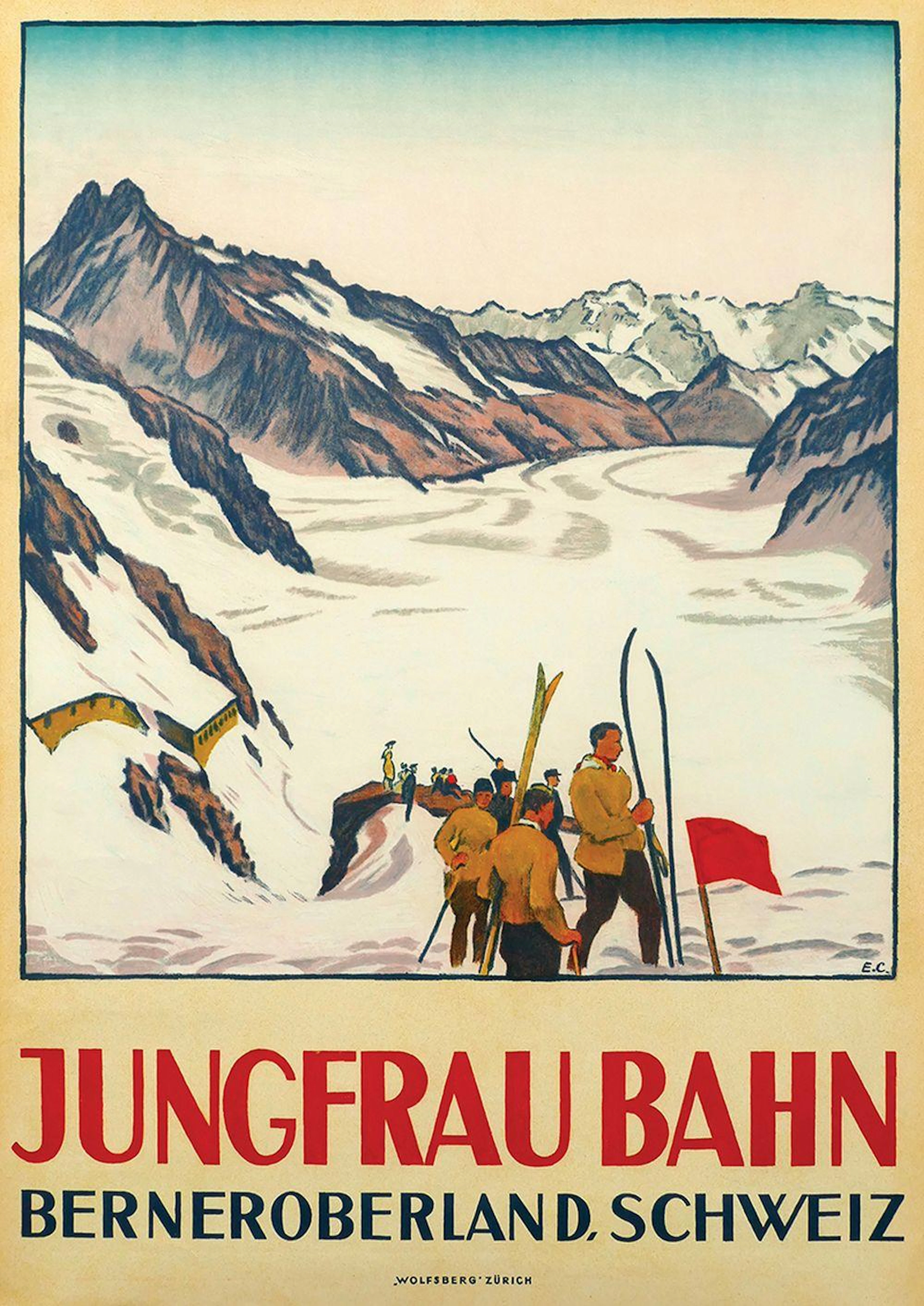 Poster by Emil Cardinaux - Jungfrau Bahn Berner Oberland, Schweiz