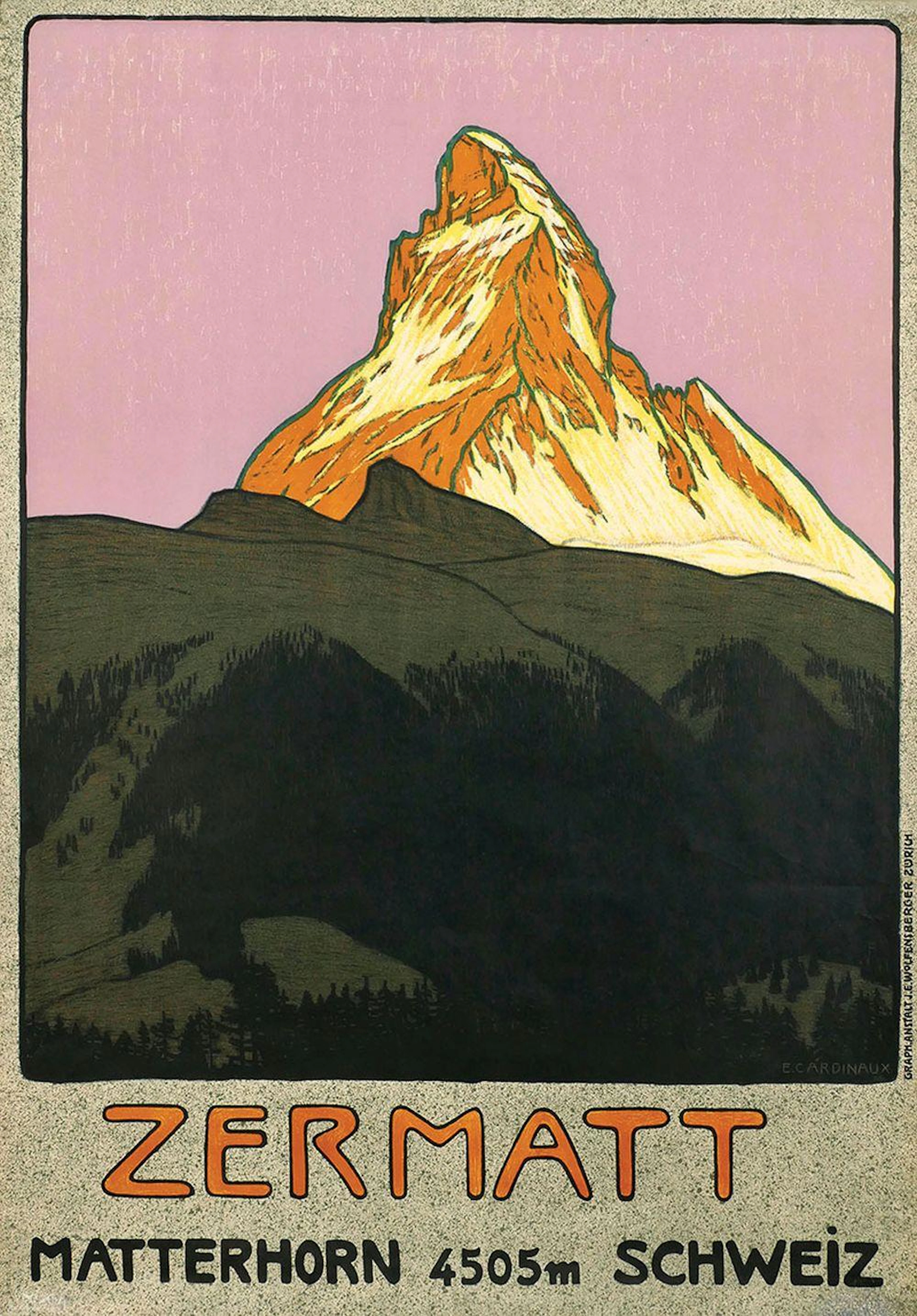 Poster by Emil Cardinaux - Zermatt Matterhorn Schweiz