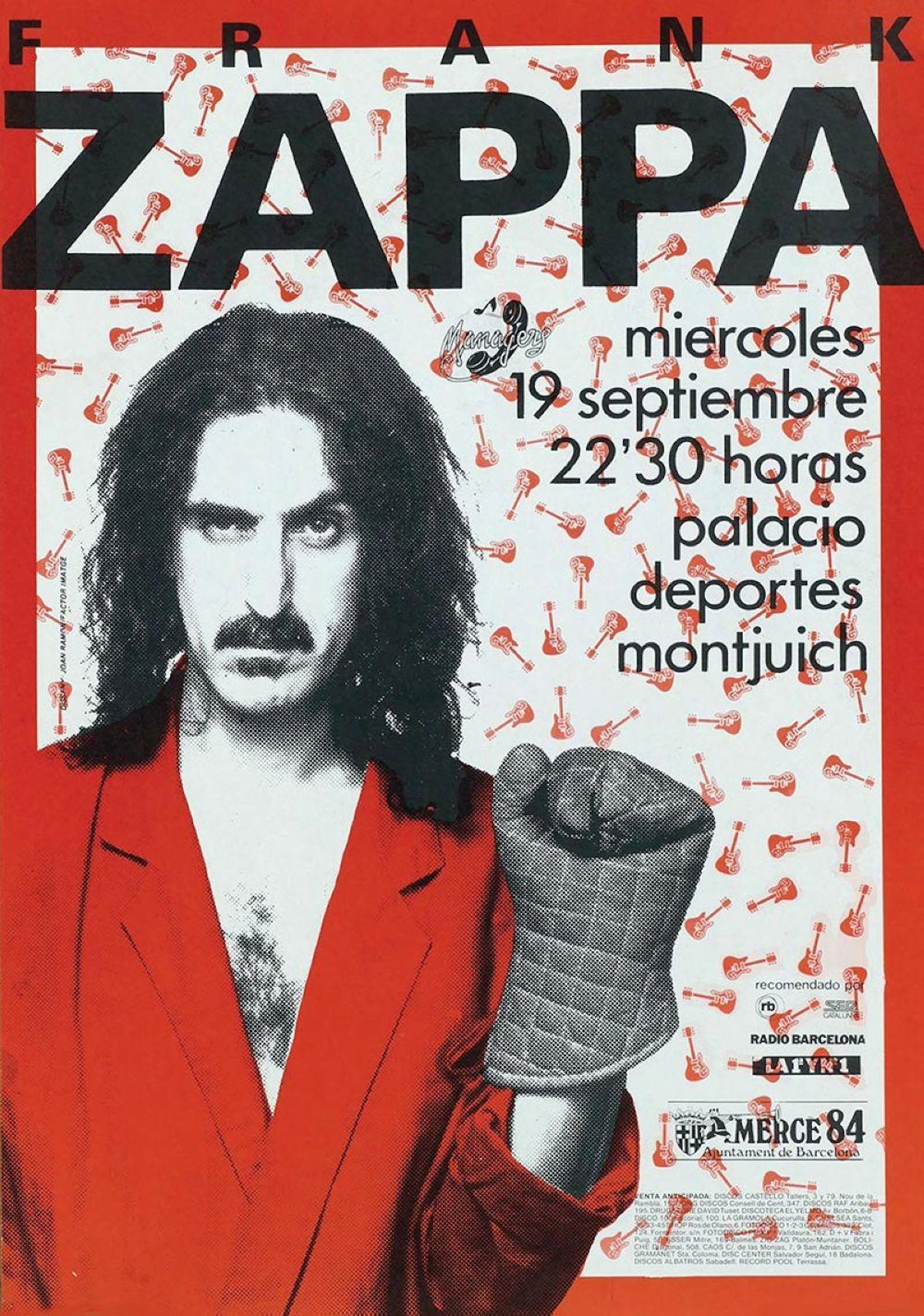 Poster by Joan Ramon - Frank Zappa in Sports Palace Barcelona