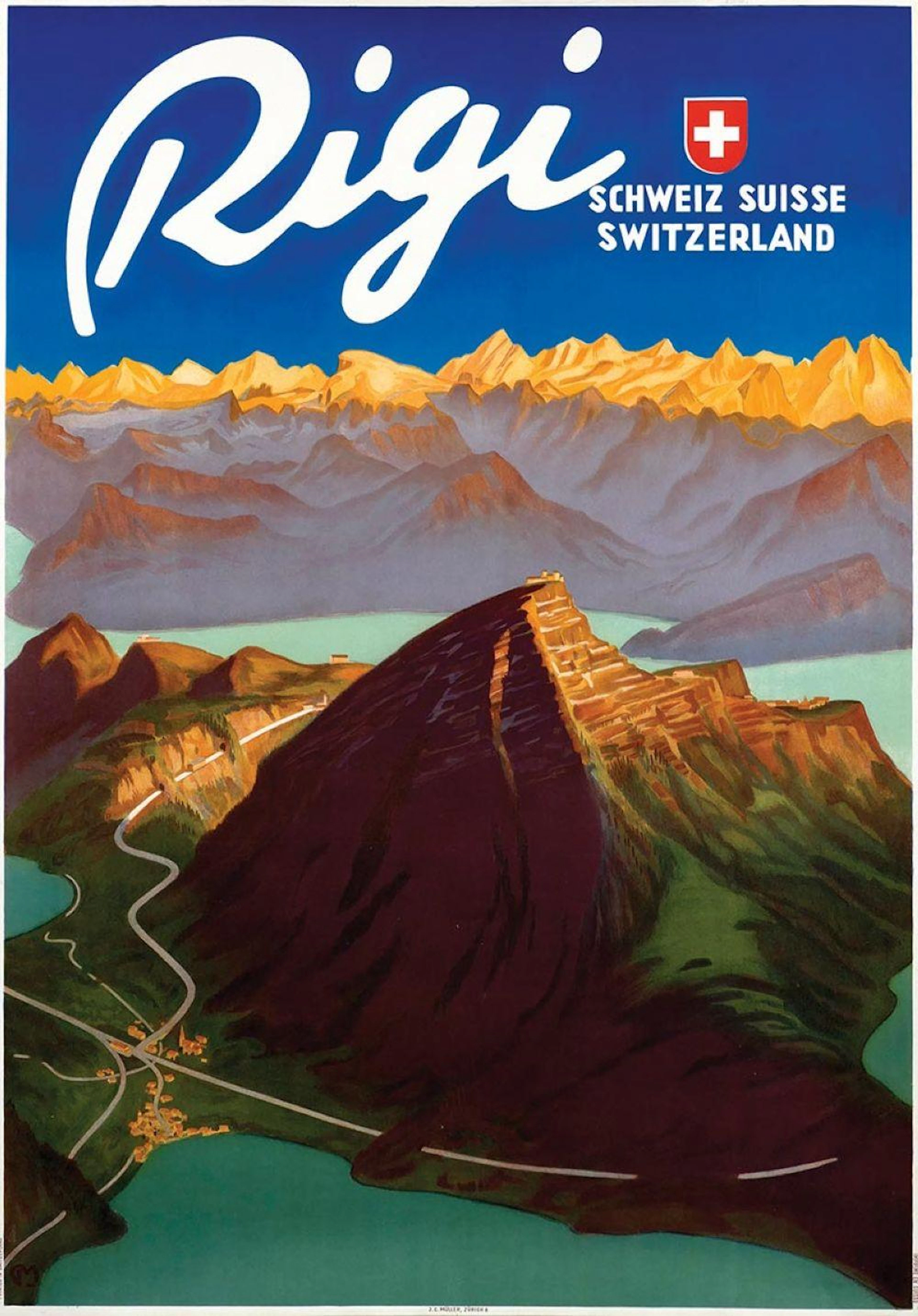 Poster by Carl F. Moos - Rigi Schweiz