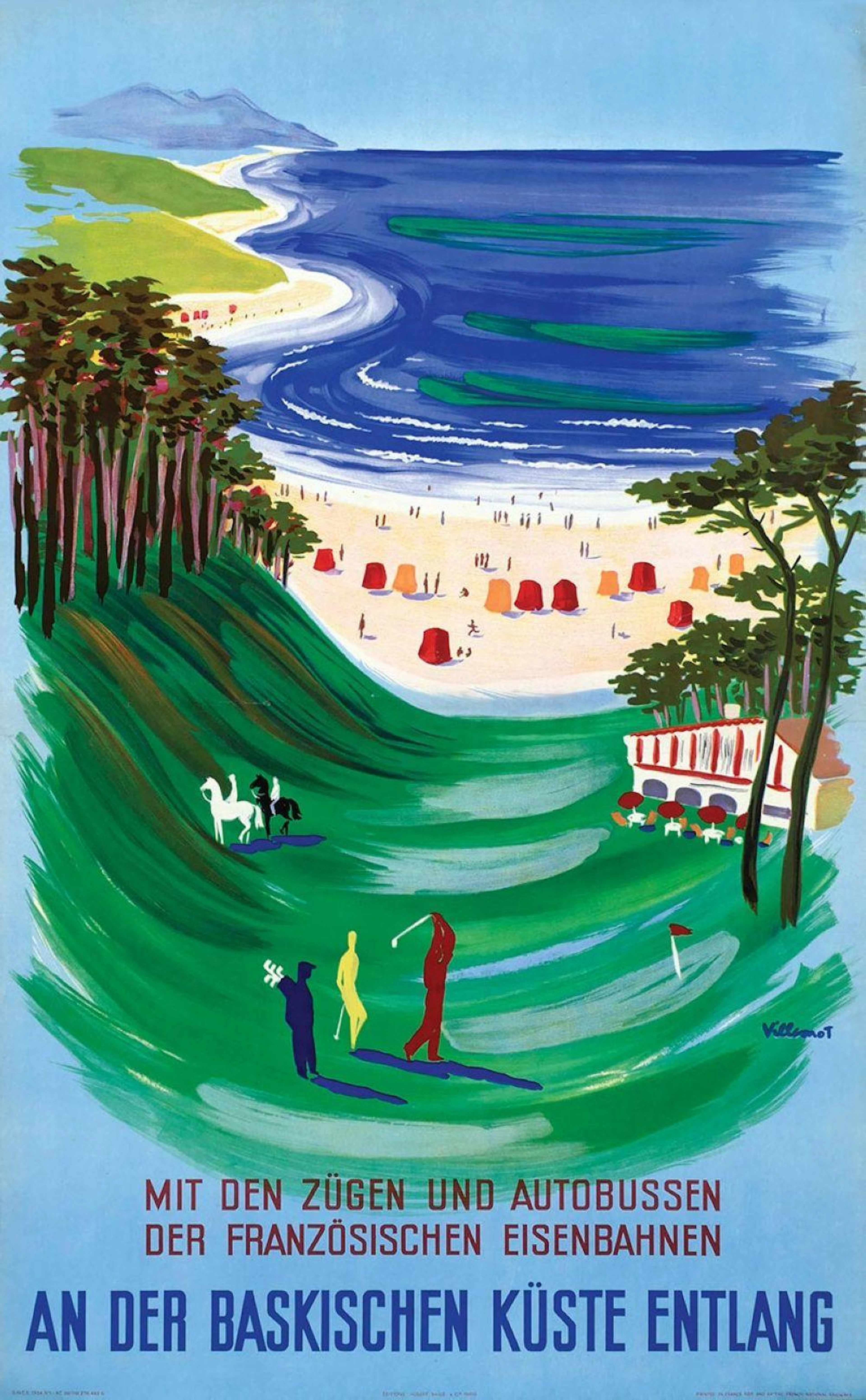 Poster by Bernard Villemot - An Der Baskischen Küste Entlang (golf)