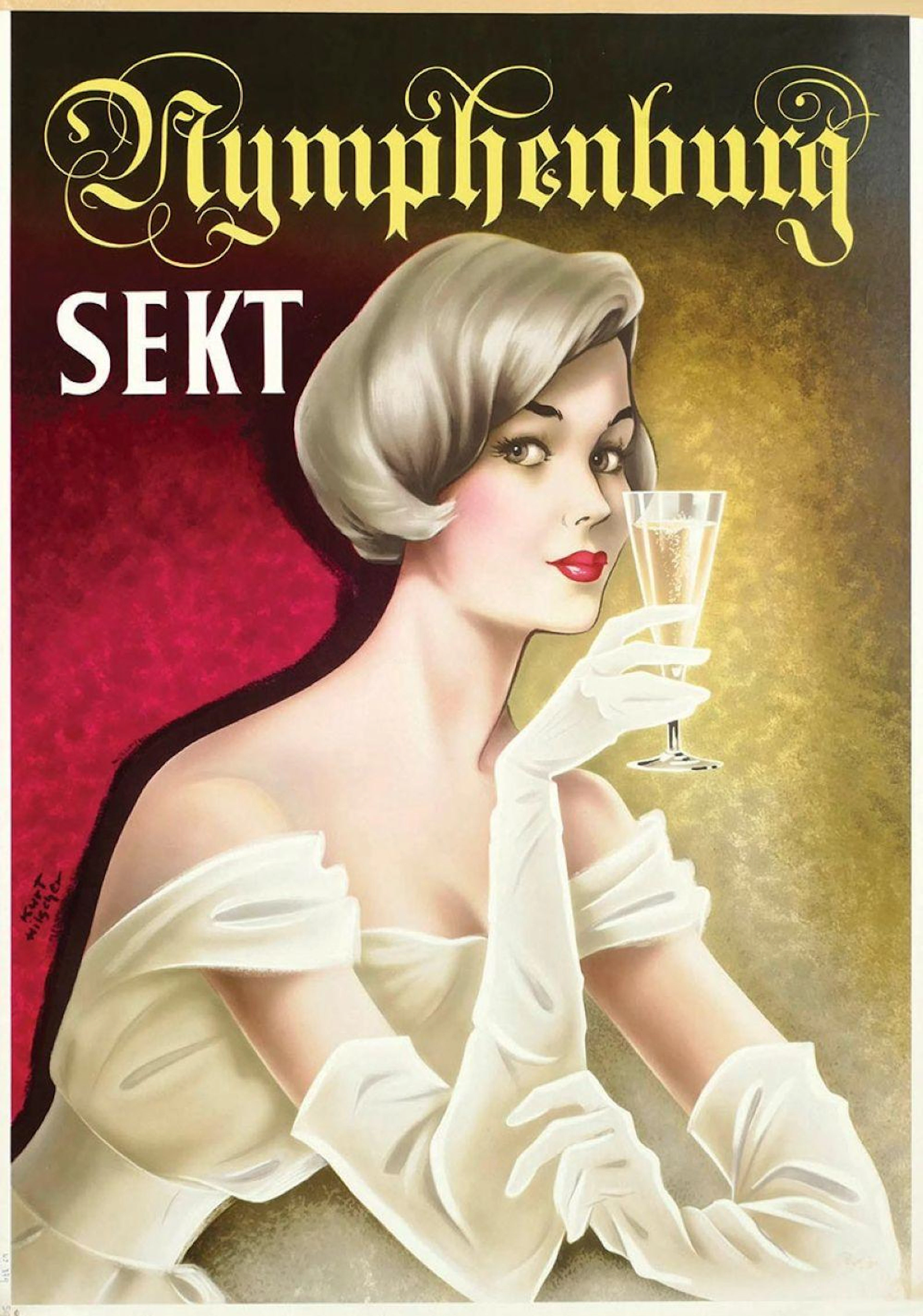 Poster by Kurt Hilscher - Nymphenburg Sekt