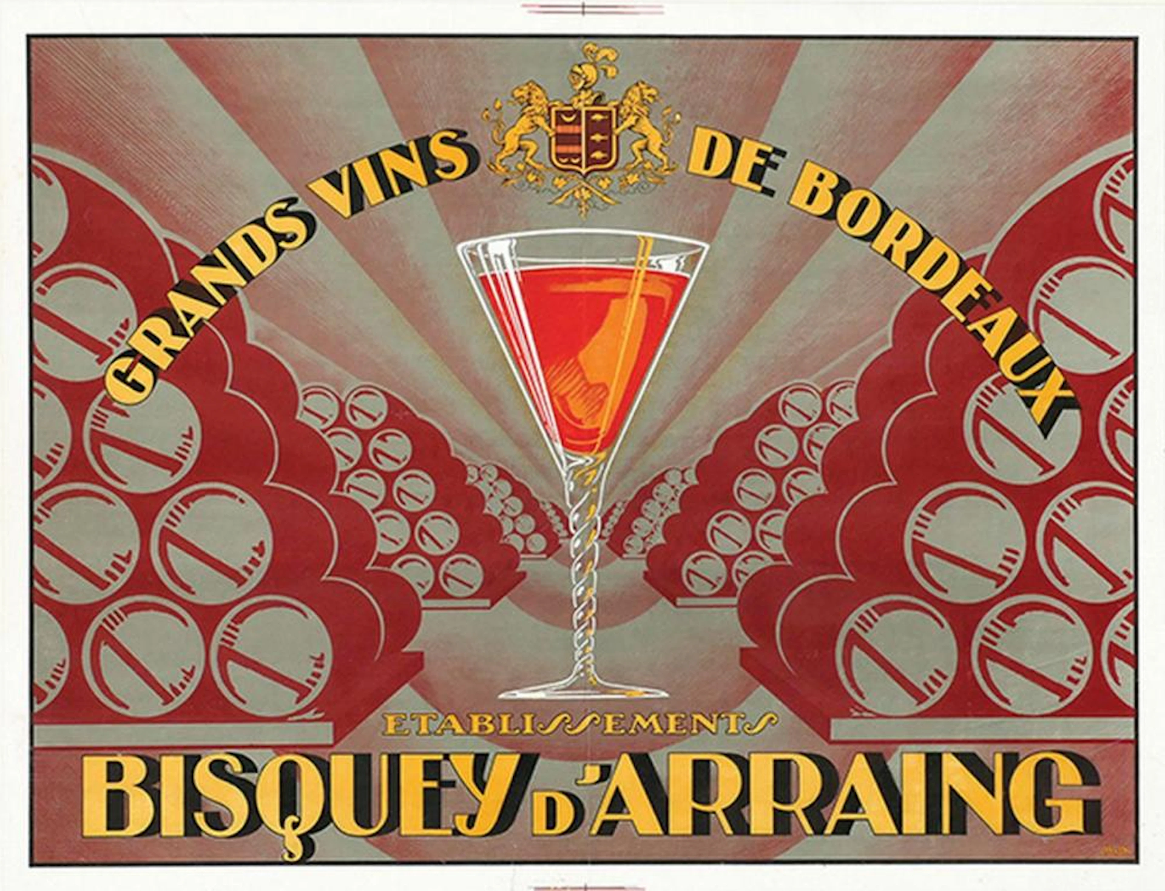 Poster by Initials M.D. - Grand Vins de Bordeaux Bisquey d'Arraing