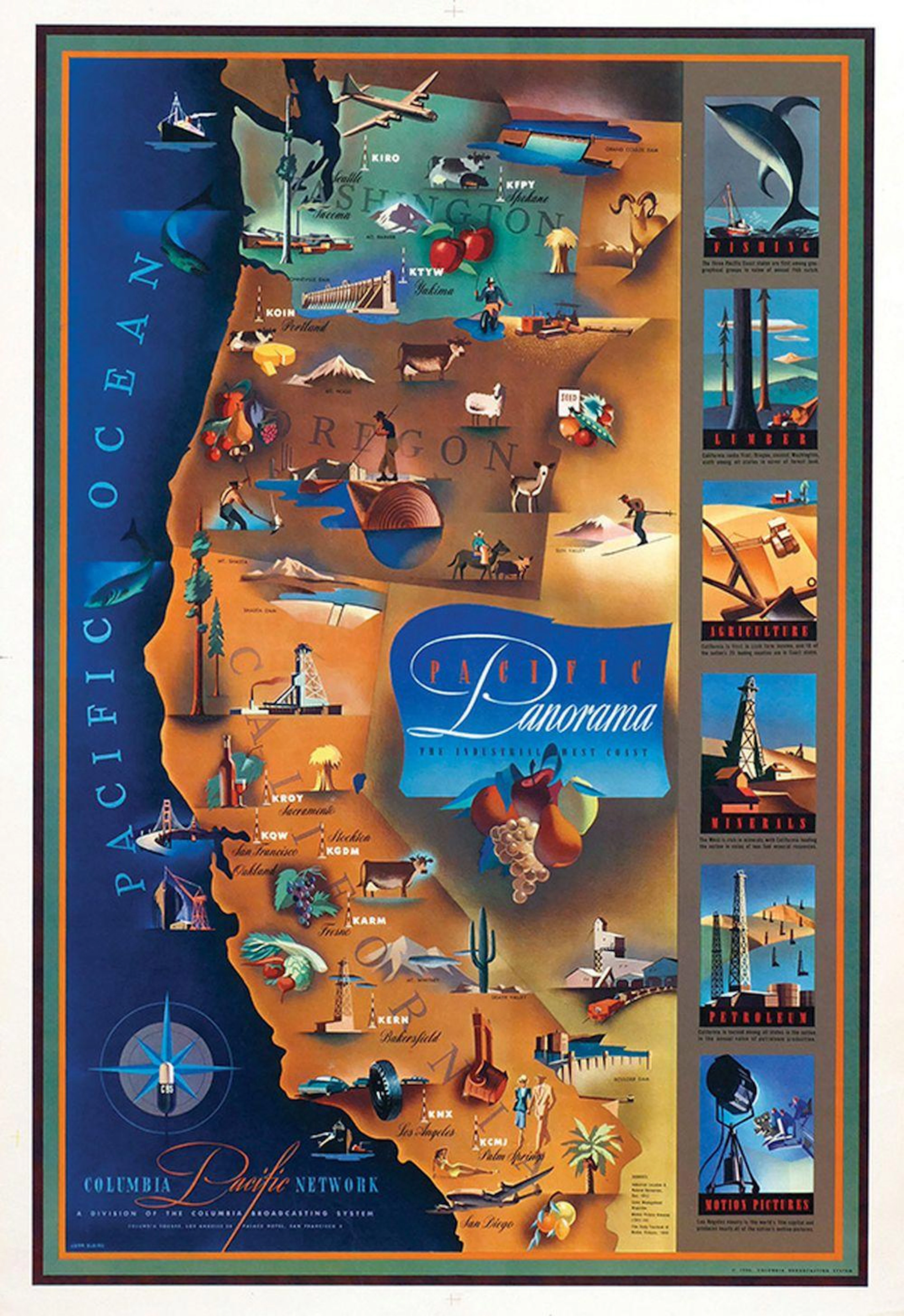 Poster by John Blaire - Pacific Panorama The Industrial West Coast