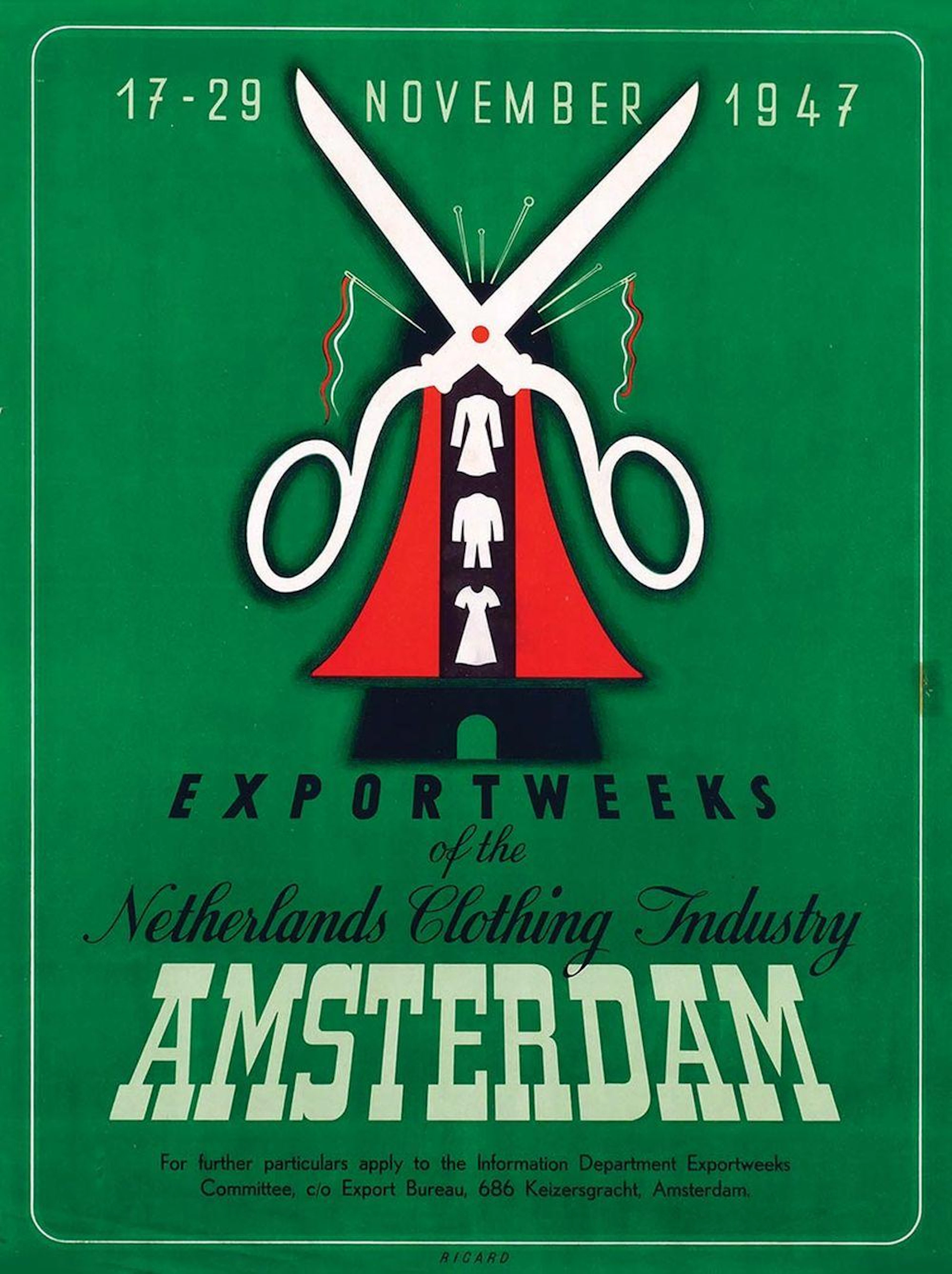 Poster by Herbert Ricard - Exportweeks of the Netherlands Clothing Industry