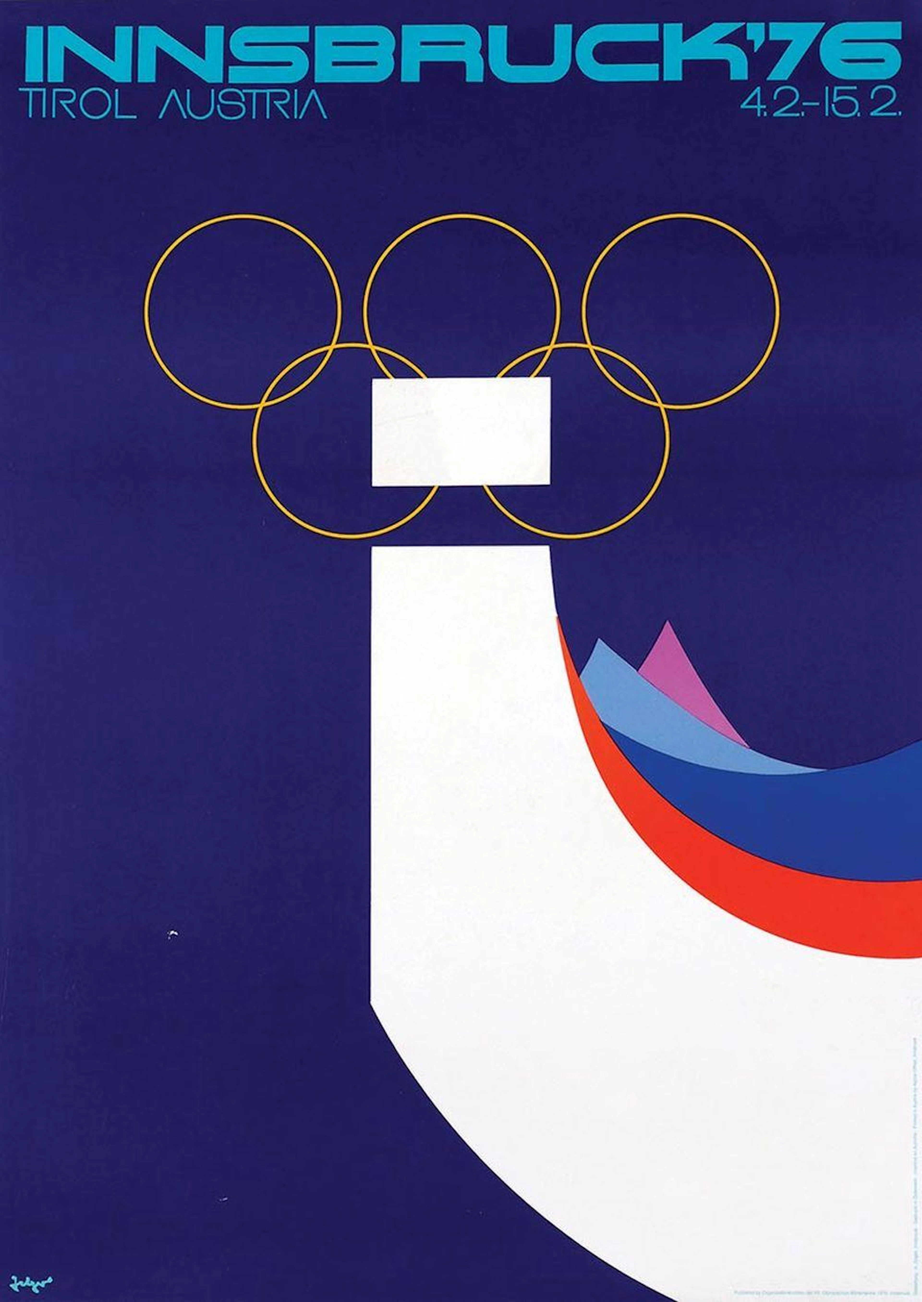 Poster by Arthur Zelger - Innsbruck Tirol Austria Olympic Winter Games 1976