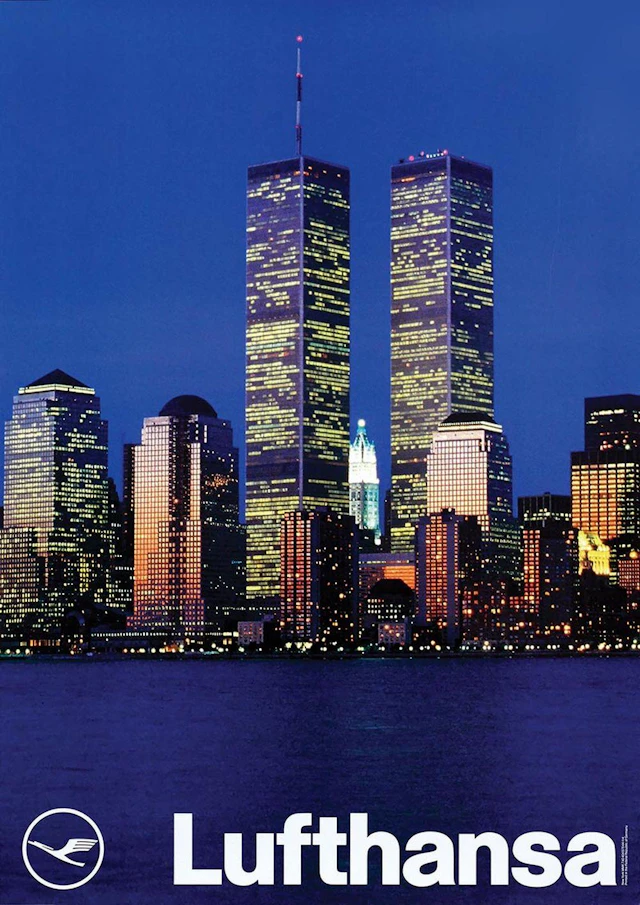 Poster by Anonymous - Lufthansa (Twin Towers, New York)