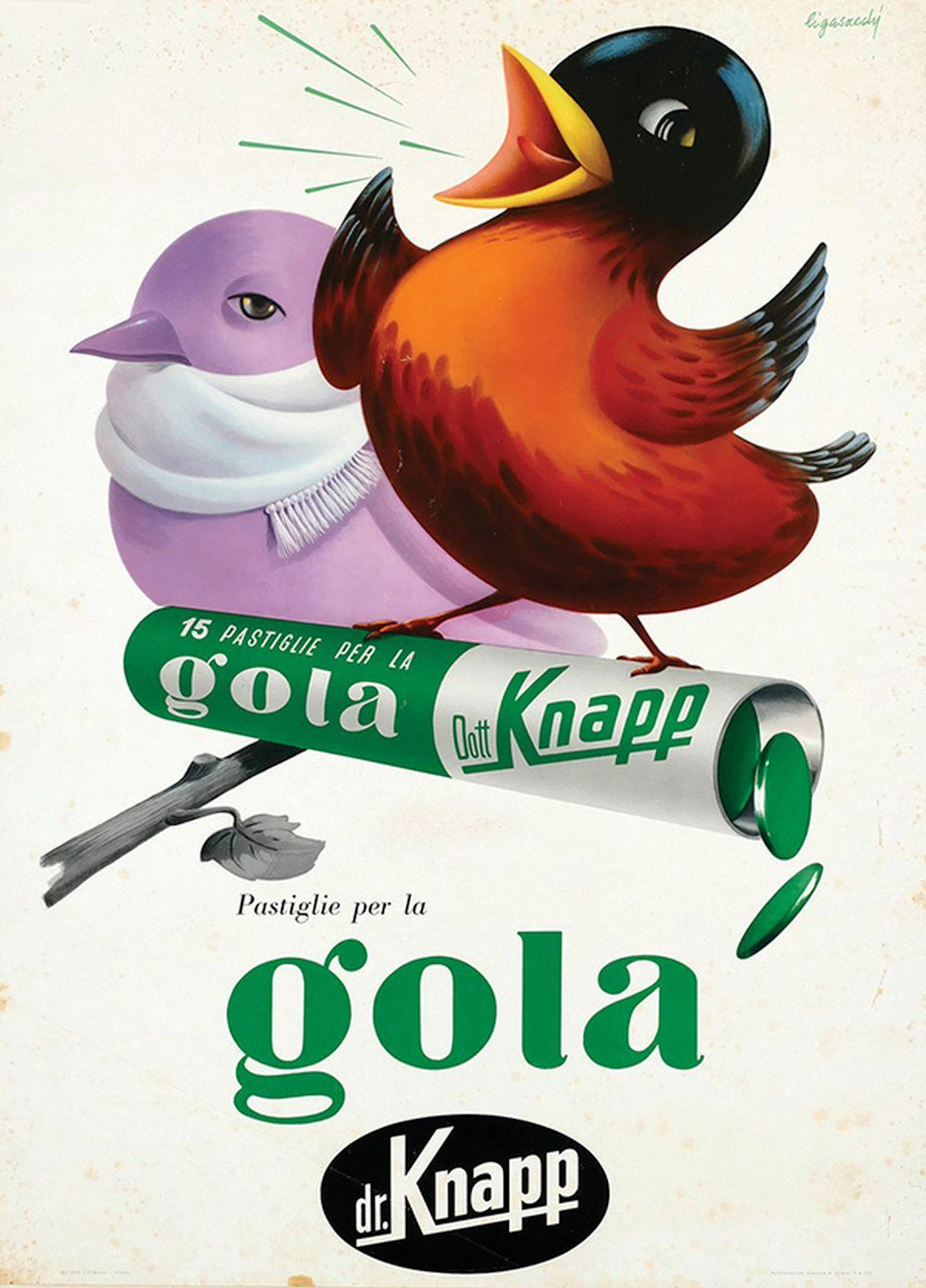 Poster by Natale Ligasacchi - Pastiglie per la gola dr. Knapp