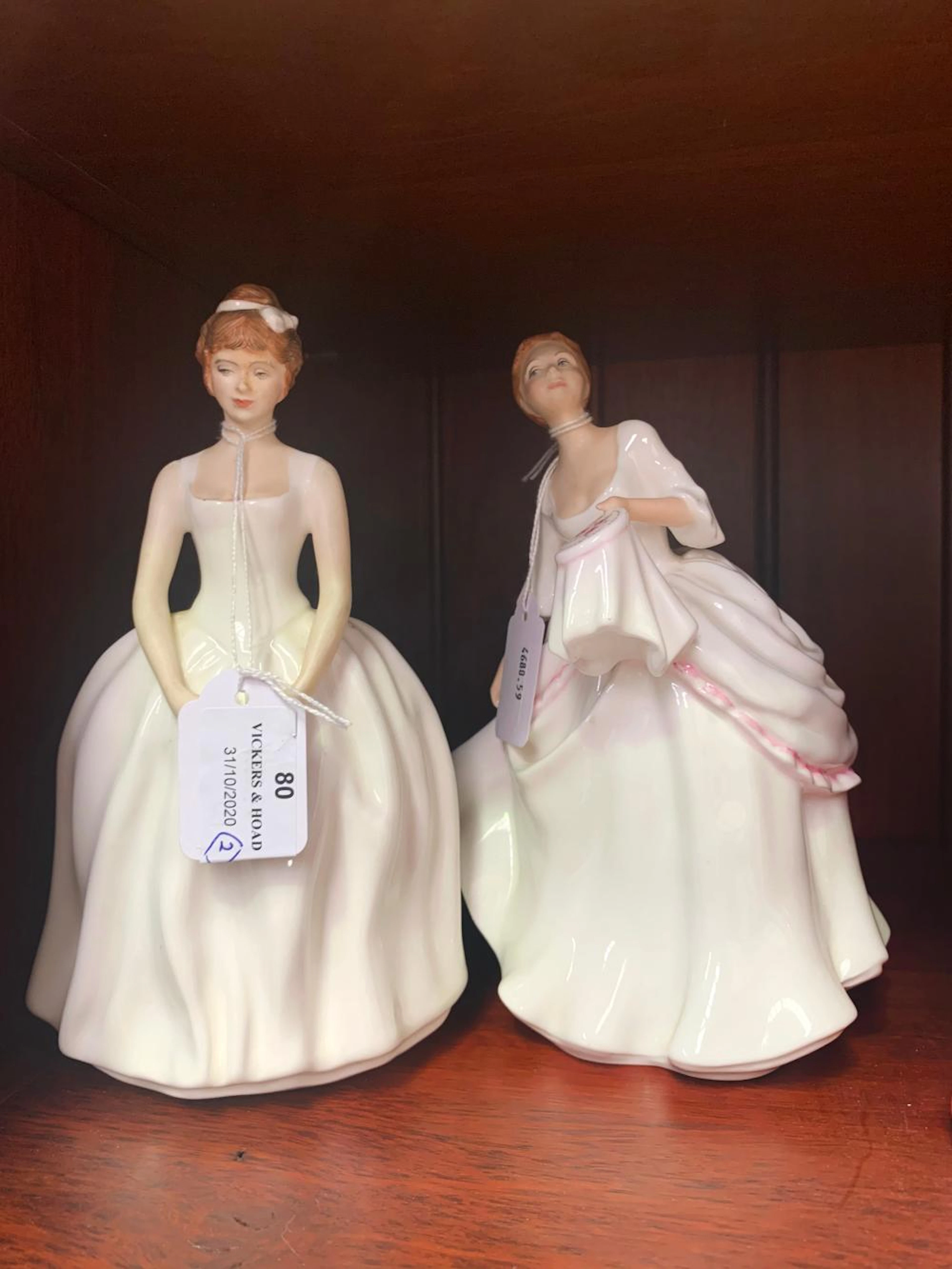Royal Doulton Ann and Carol figures HN2961 and HN2739, approx 19cm H (2)