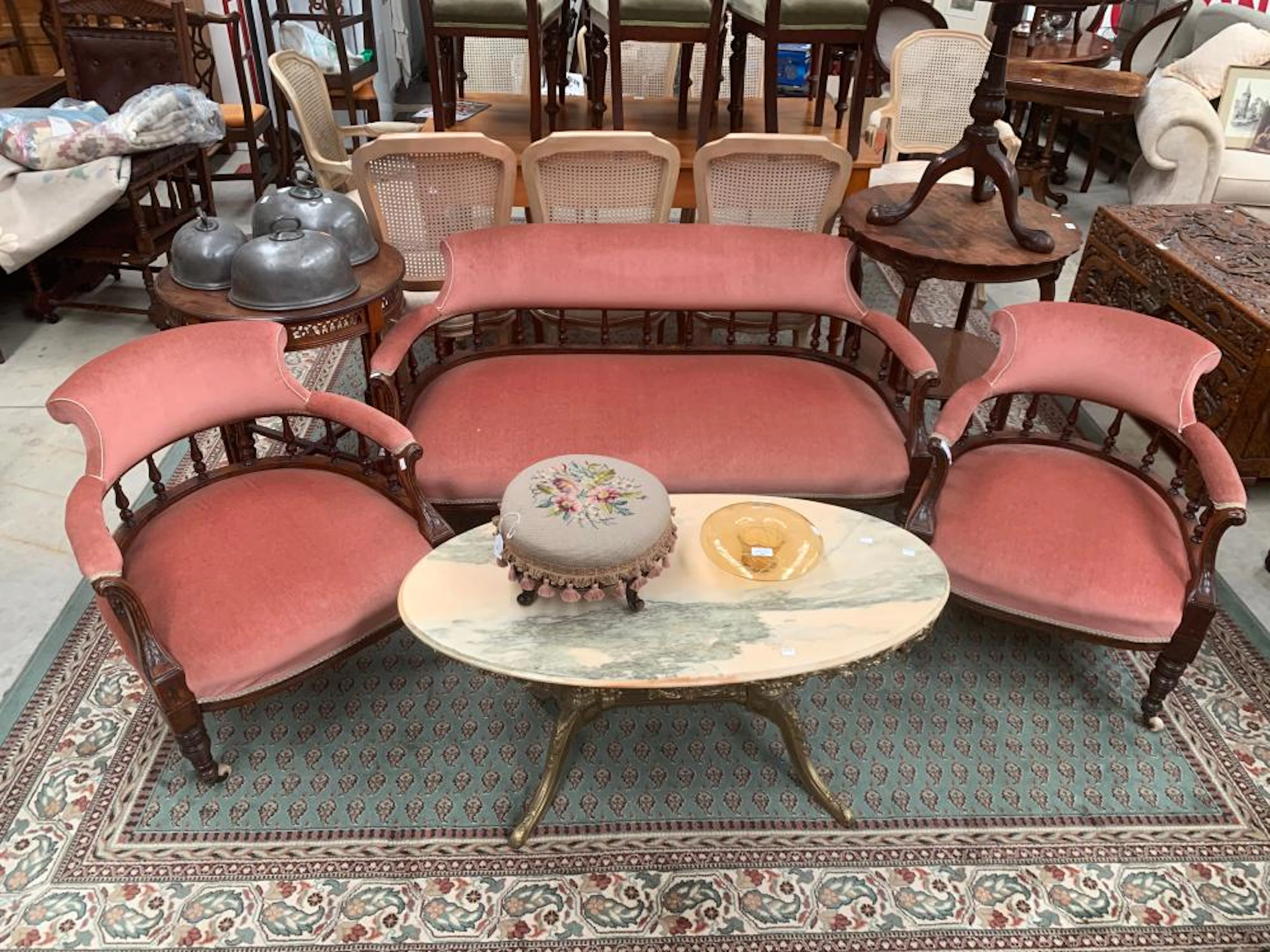 Antique Edwardian three piece parlour suite (3)