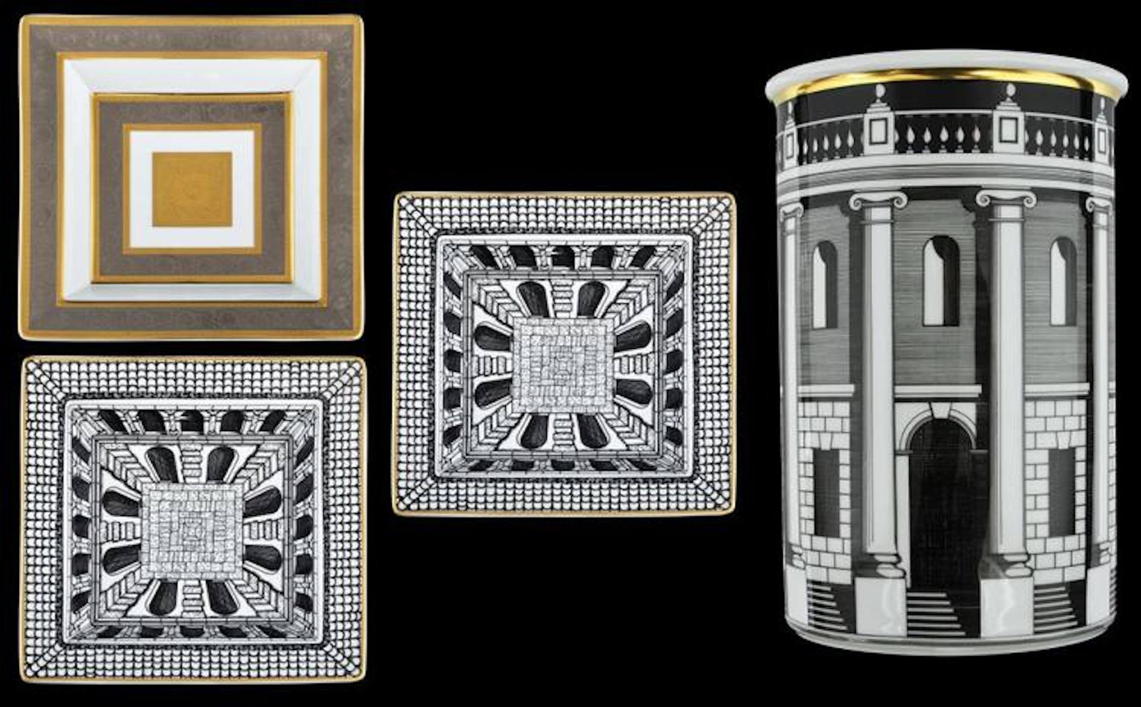 A ROSENTHAL PORCELAIN ?PALLADIANA? BY FORNASETTI VASE
